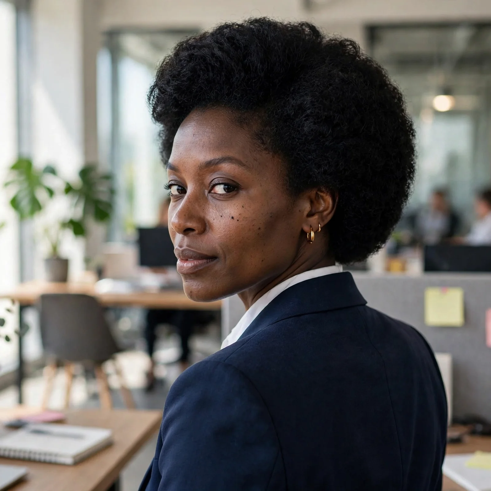 20 Professional Hairstyles for Women That Look Polished & Powerful in 2026: Polished Afro