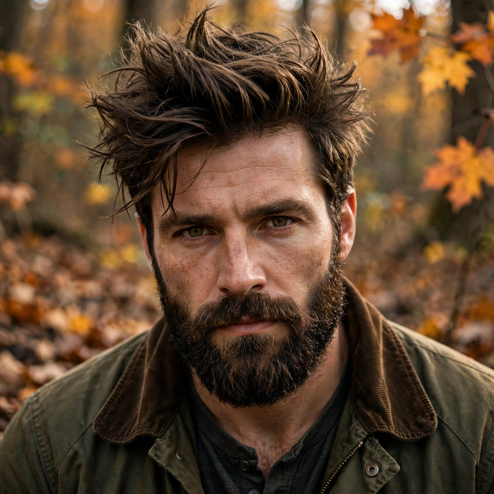 Messy Quiff with Full Beard