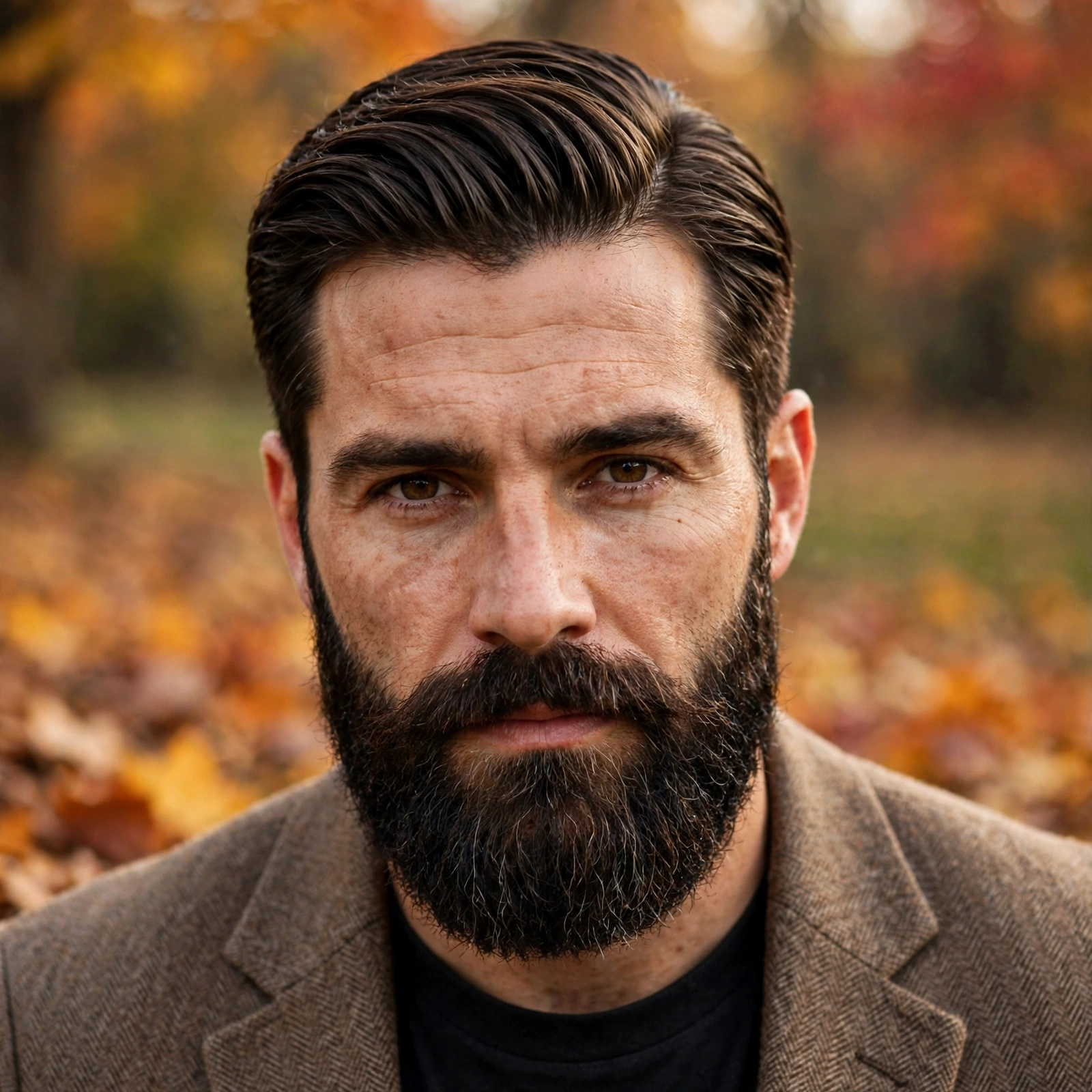 Side Part with Corporate Beard