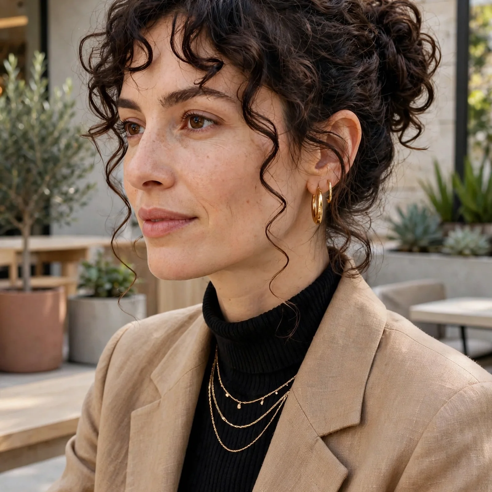 20 Cute & Chic Short Curly Hairstyles for Women to Rock in 2026: Curly Side Bun