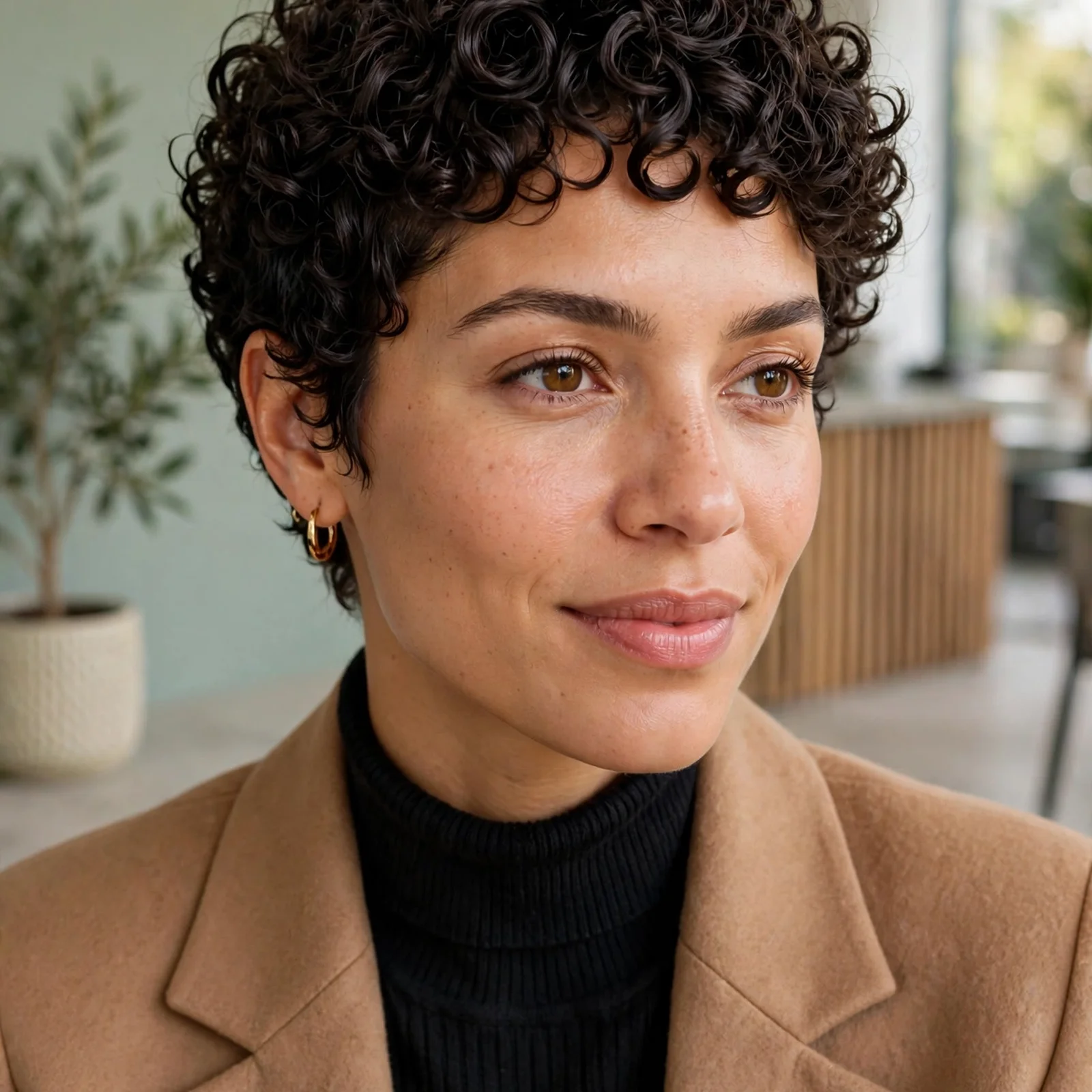 20 Cute & Chic Short Curly Hairstyles for Women to Rock in 2026: Curly Pixie with Defined Coils