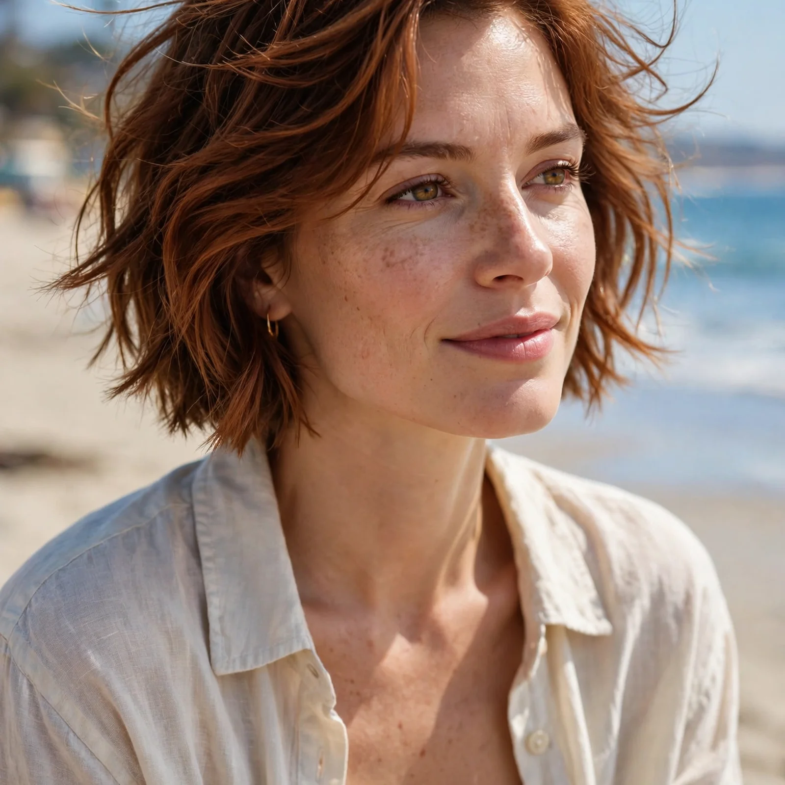 25 Short Hair Summer Hairstyles for Women That Look Effortlessly Stylish: Beachy Textured Bob