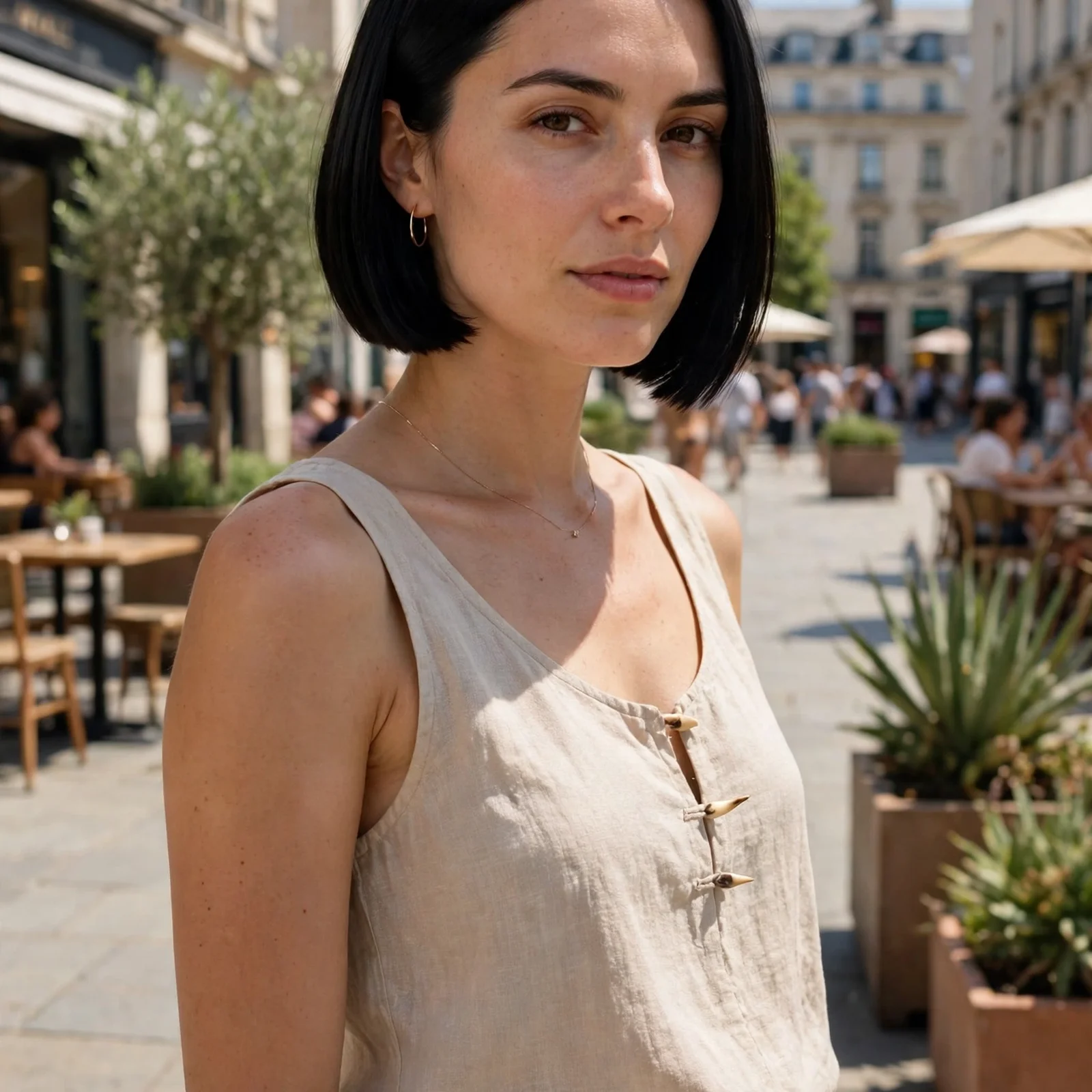 25 Short Hair Summer Hairstyles for Women That Look Effortlessly Stylish: Sleek Blunt Summer Bob