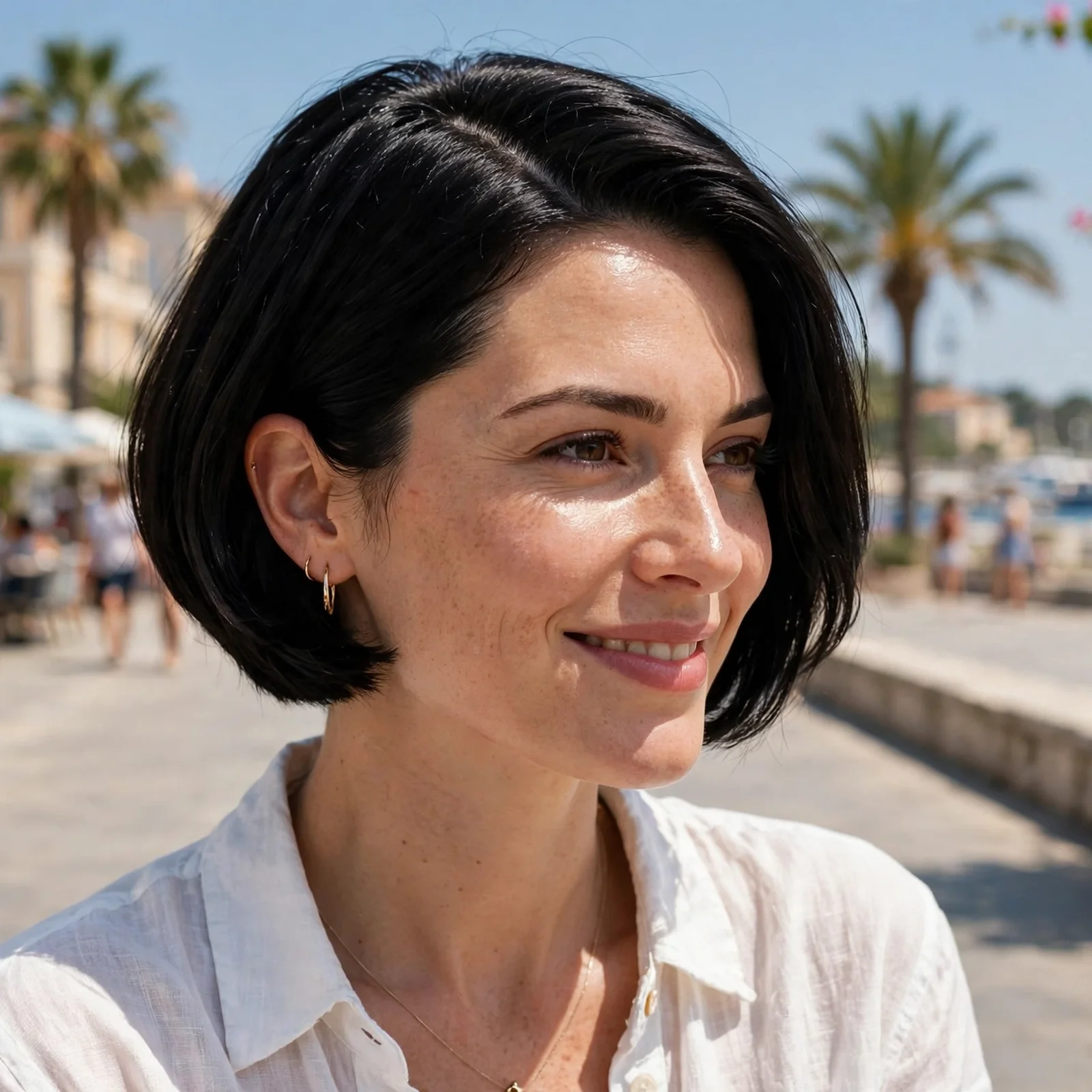 25 Short Hair Summer Hairstyles for Women That Look Effortlessly Stylish: Side-Part Italian Bob
