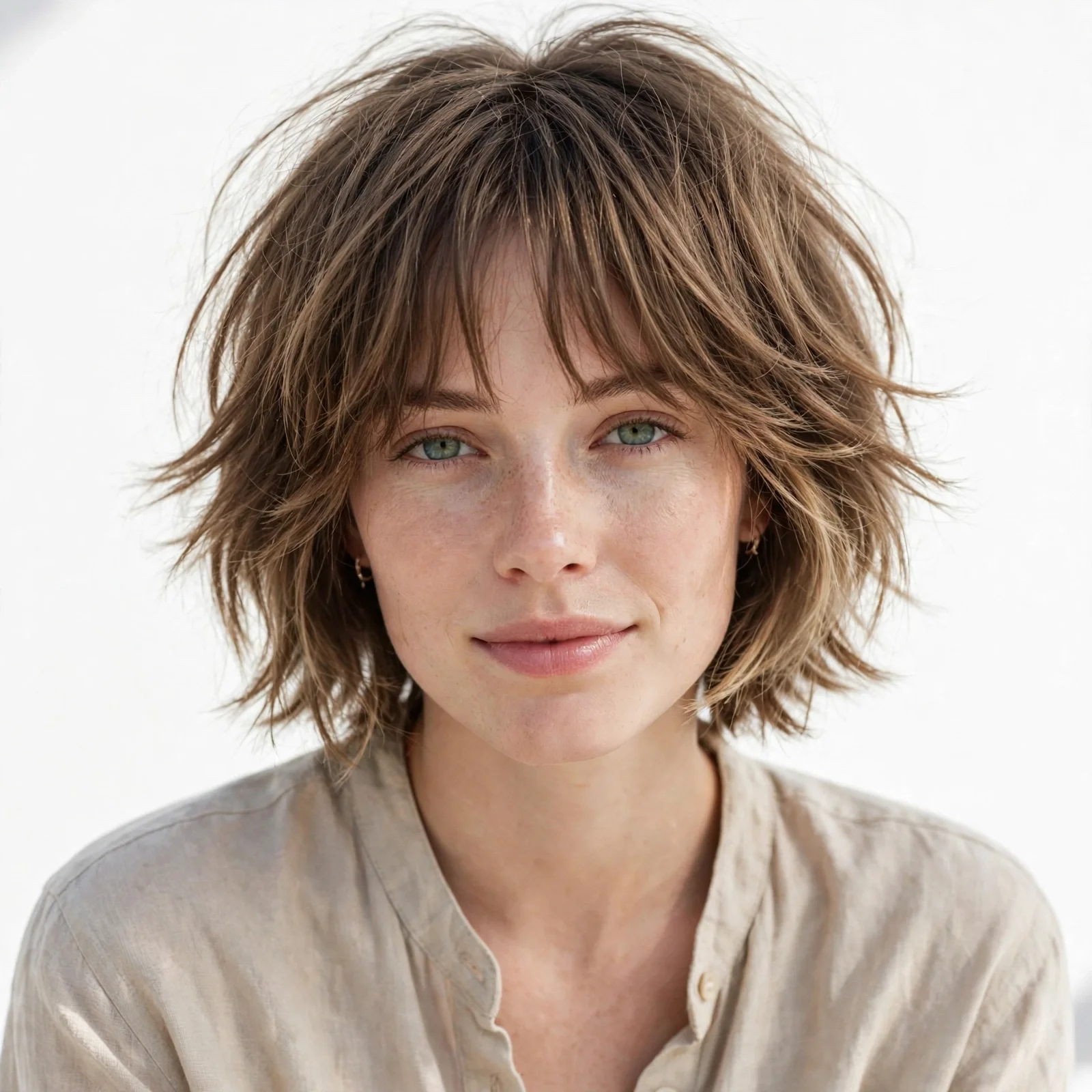 15 Volume-Boosting Short Hairstyles for Women with Thin Hair in 2026: Shaggy Bob with Curtain Bangs