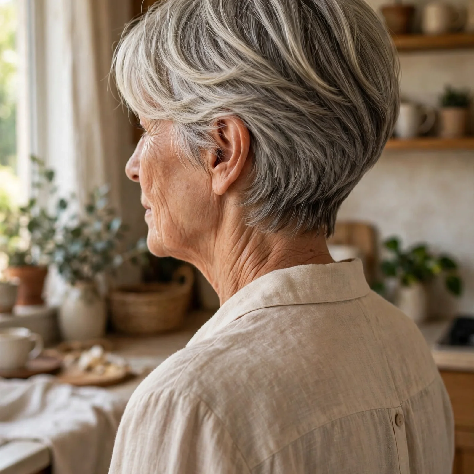 25 Short Women Hairstyles For Fine Hair Over 60 That Make You Look Instantly Younger: Side-Swept Pixie Bob