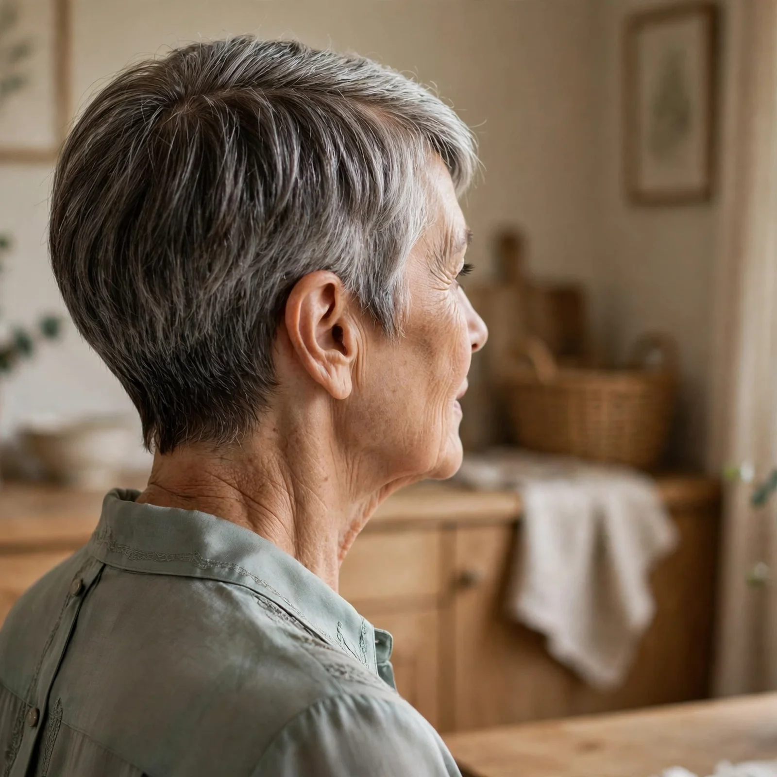 25 Short Women Hairstyles For Fine Hair Over 60 That Make You Look Instantly Younger: Cropped Cut with Side Part