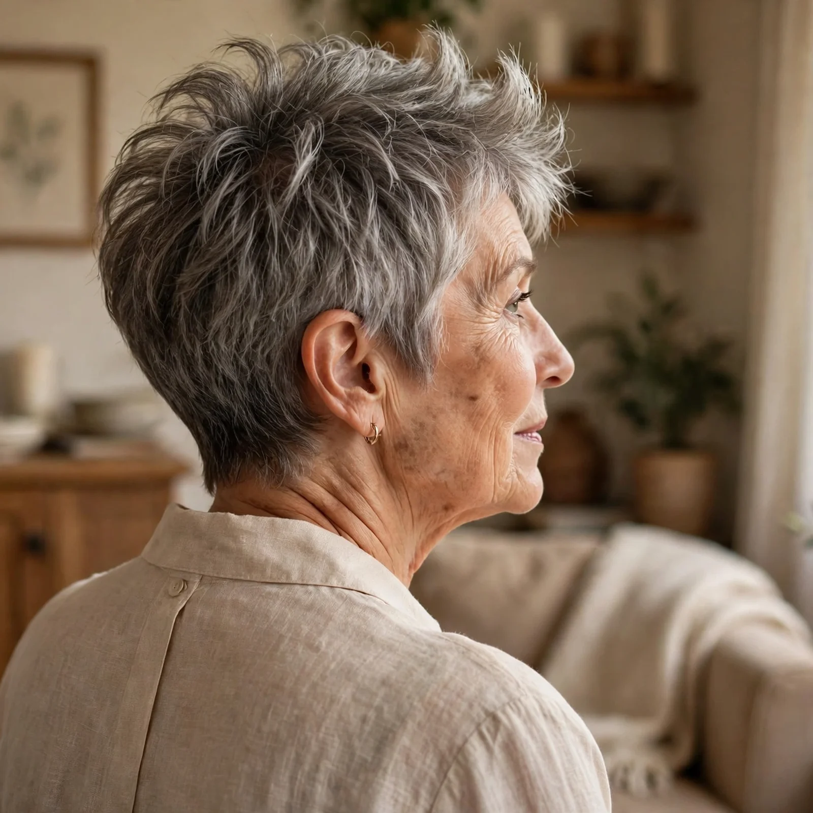 25 Short Women Hairstyles For Fine Hair Over 60 That Make You Look Instantly Younger: Pixie with Volume Crown