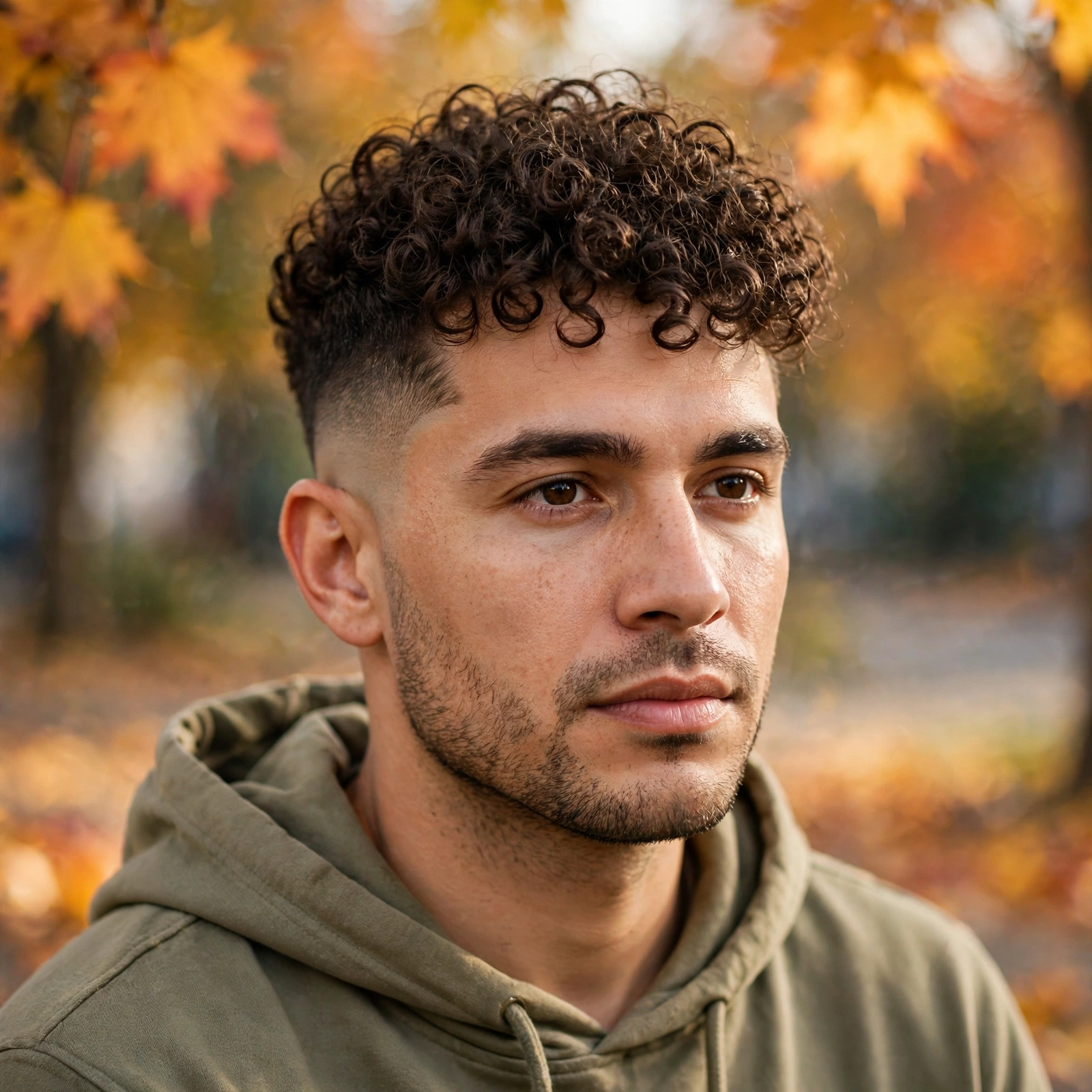 Curly Top with Low Fade