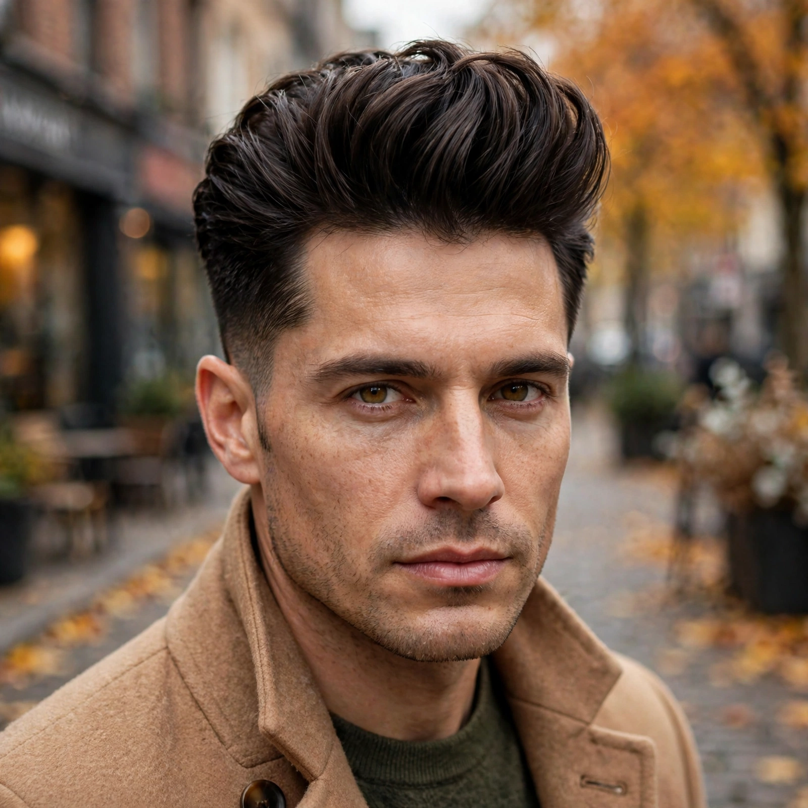 Pompadour with Tapered Sides