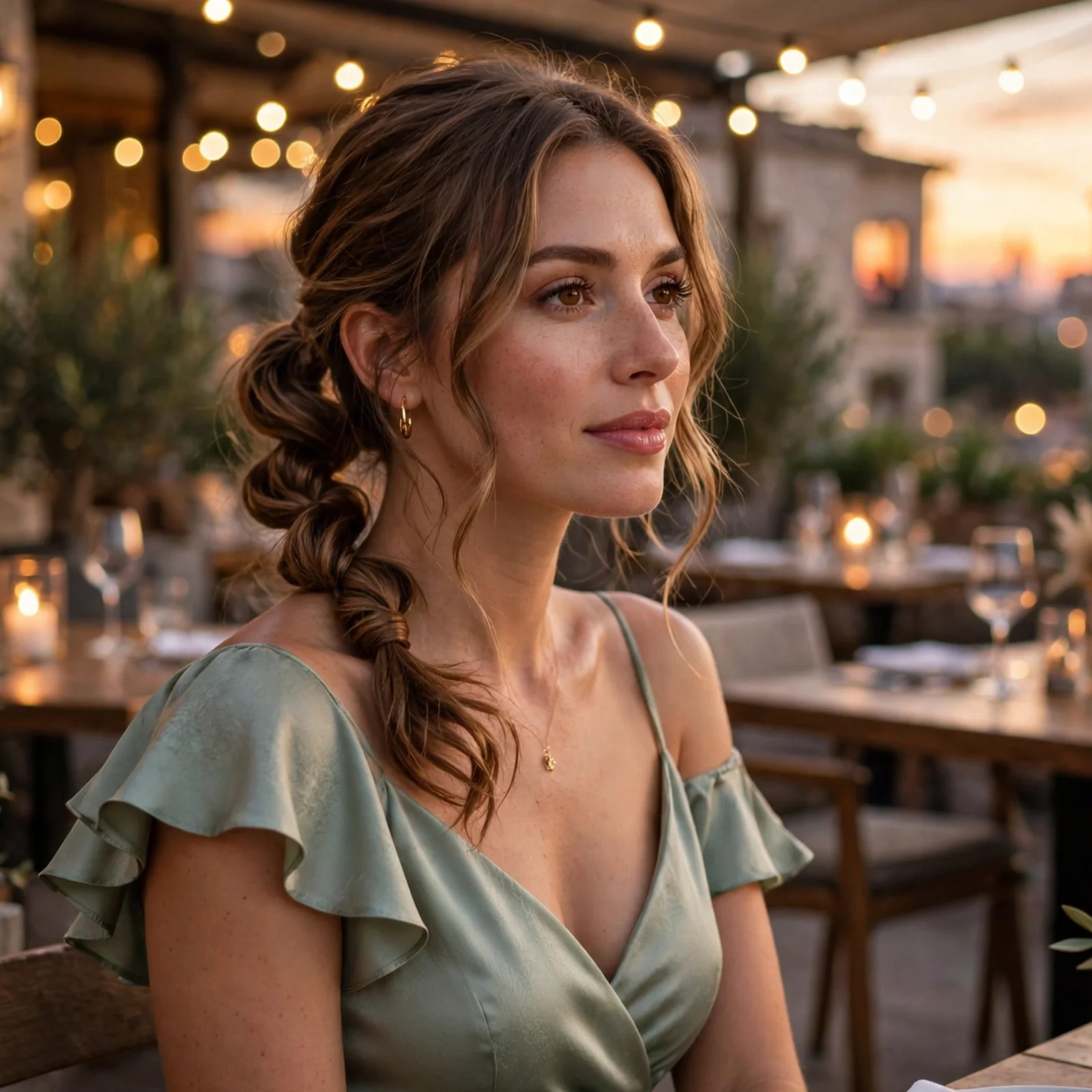 25 Summer Date Night Hairstyles for Women That Look Effortlessly Romantic: Twisted Low Ponytail