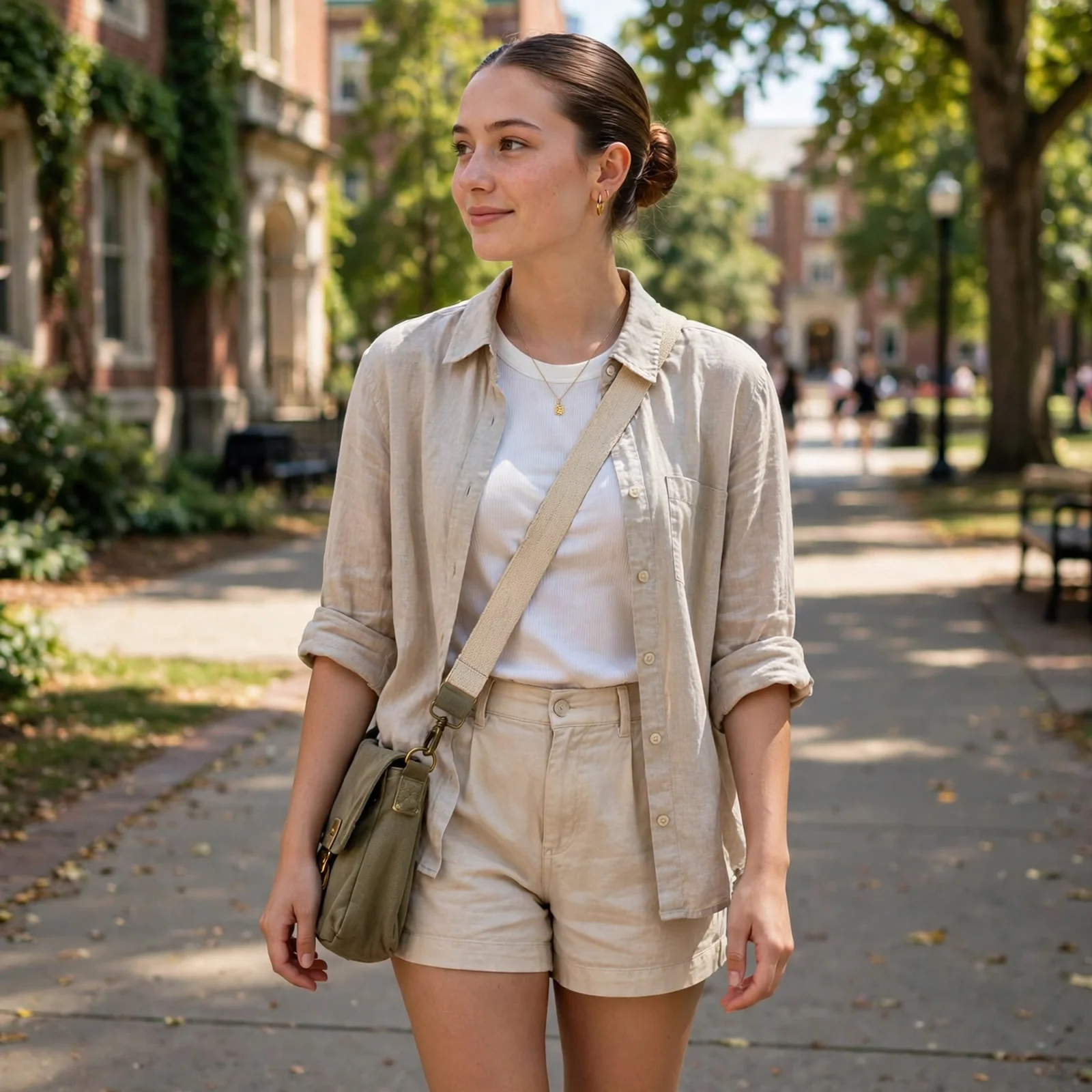 25 Summer Hairstyles for College Girls That Stay Fresh From Morning to Night: Low Sleek Bun