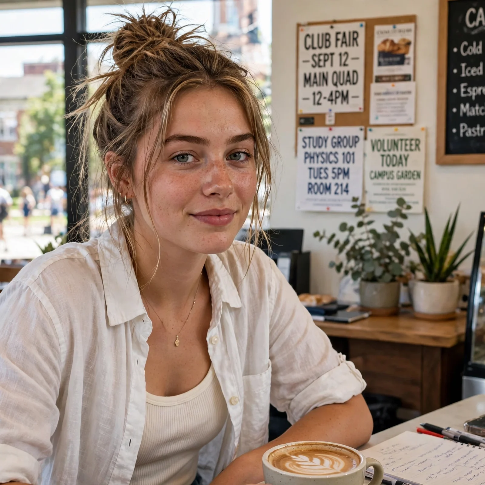 25 Summer Hairstyles for College Girls That Stay Fresh From Morning to Night: Messy Top Knot