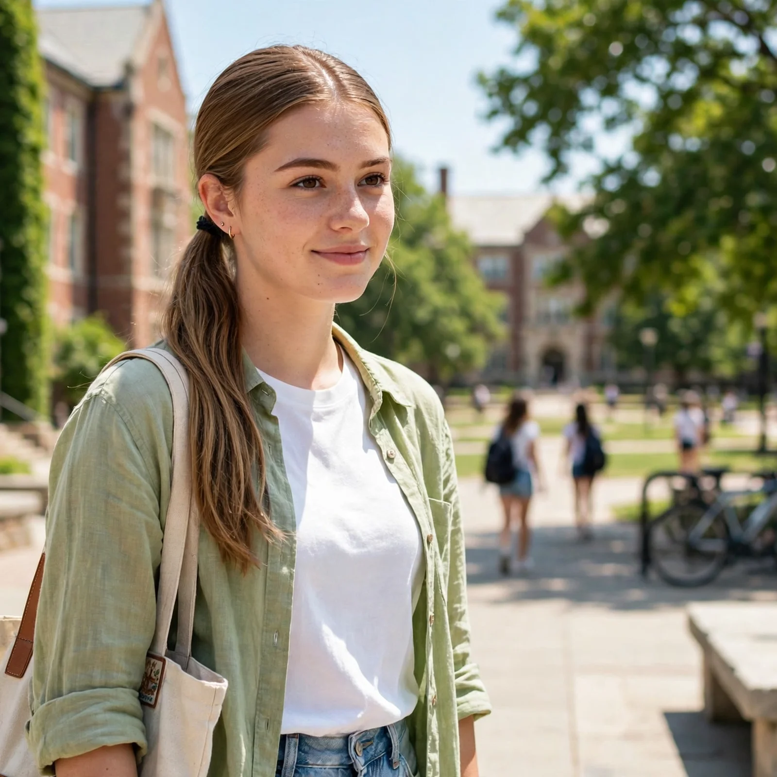 25 Summer Hairstyles for College Girls That Stay Fresh From Morning to Night: Clean Girl Middle-Part Ponytail