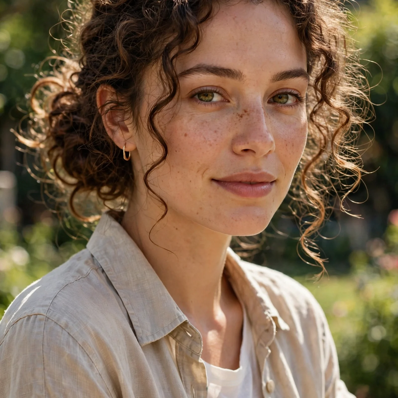 25 Summer Hairstyles for Curly Hair Women (Heat & Humidity Proof): Loose Curly Low Bun