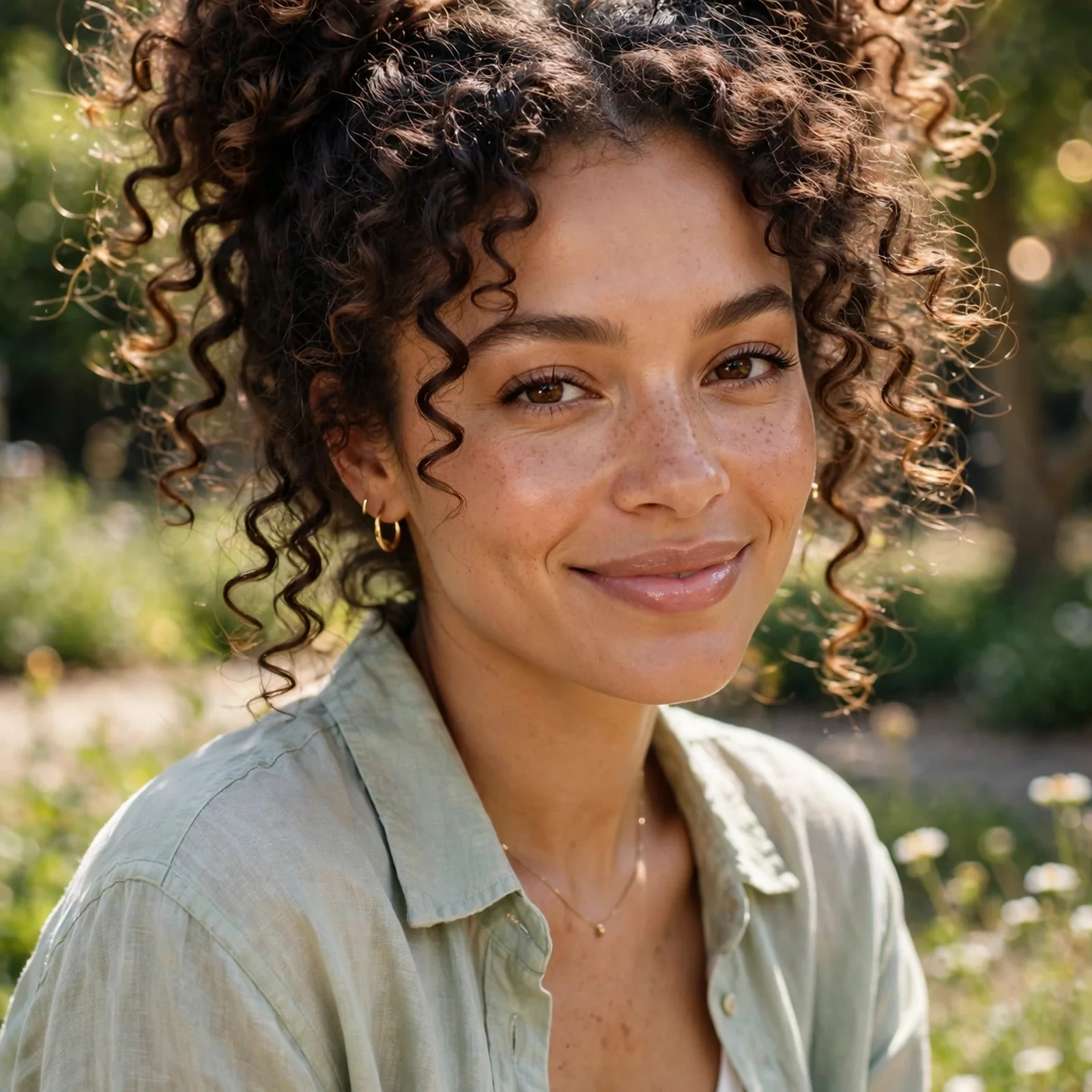 25 Summer Hairstyles for Curly Hair Women (Heat & Humidity Proof): Curly Space Buns
