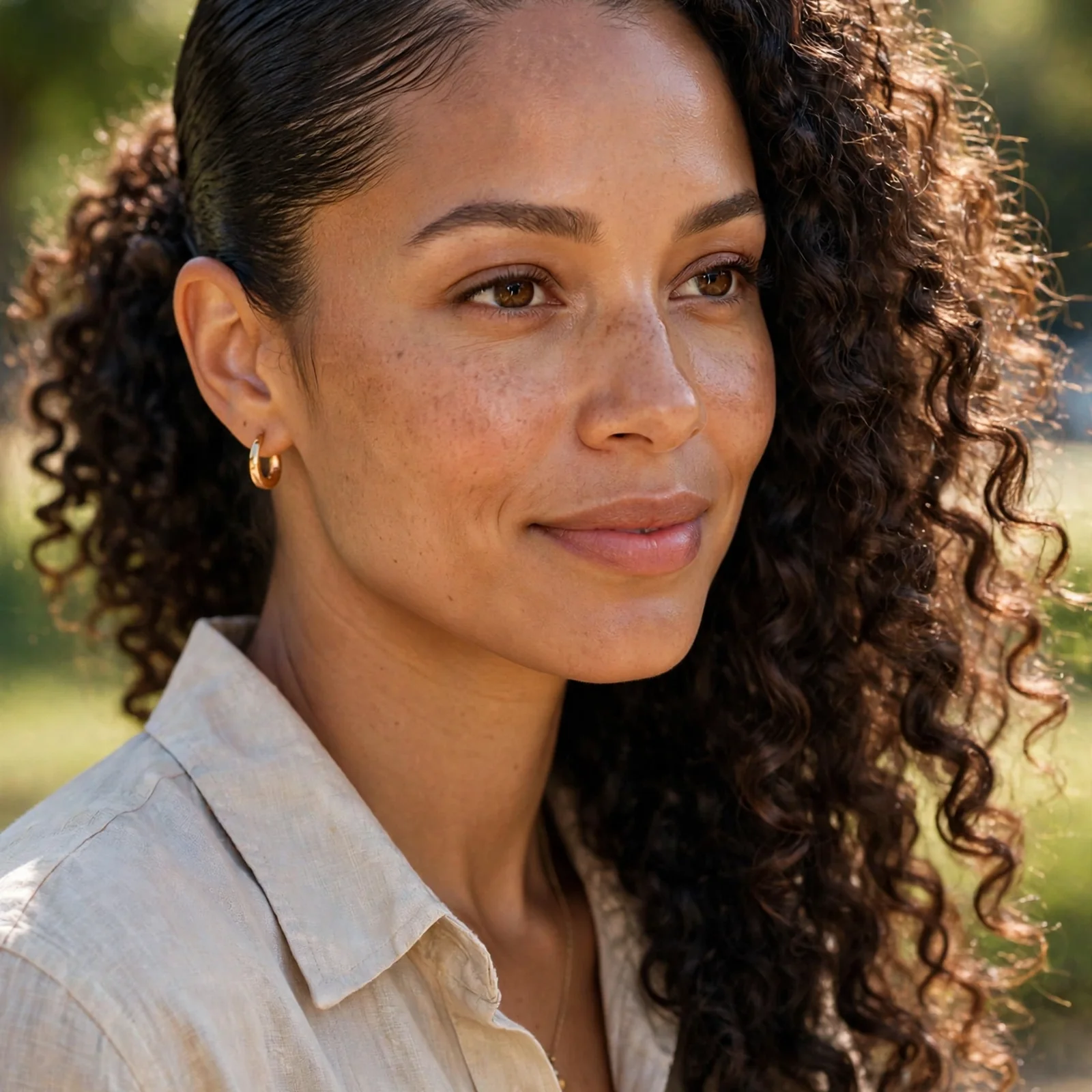 25 Summer Hairstyles for Curly Hair Women (Heat & Humidity Proof): Side-Part Curly Ponytail