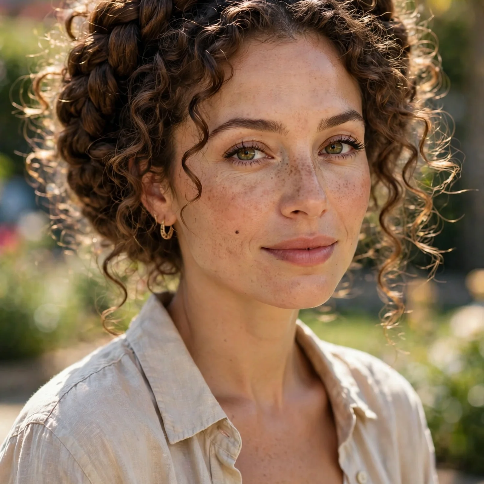 25 Summer Hairstyles for Curly Hair Women (Heat & Humidity Proof): Braided Crown for Curly Hair