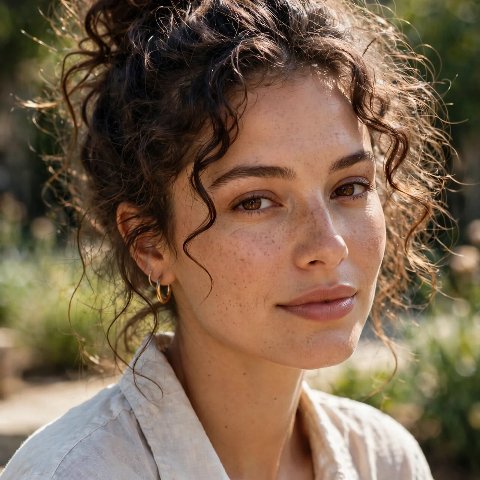 25 Summer Hairstyles for Curly Hair Women (Heat & Humidity Proof): Curly Messy Top Knot