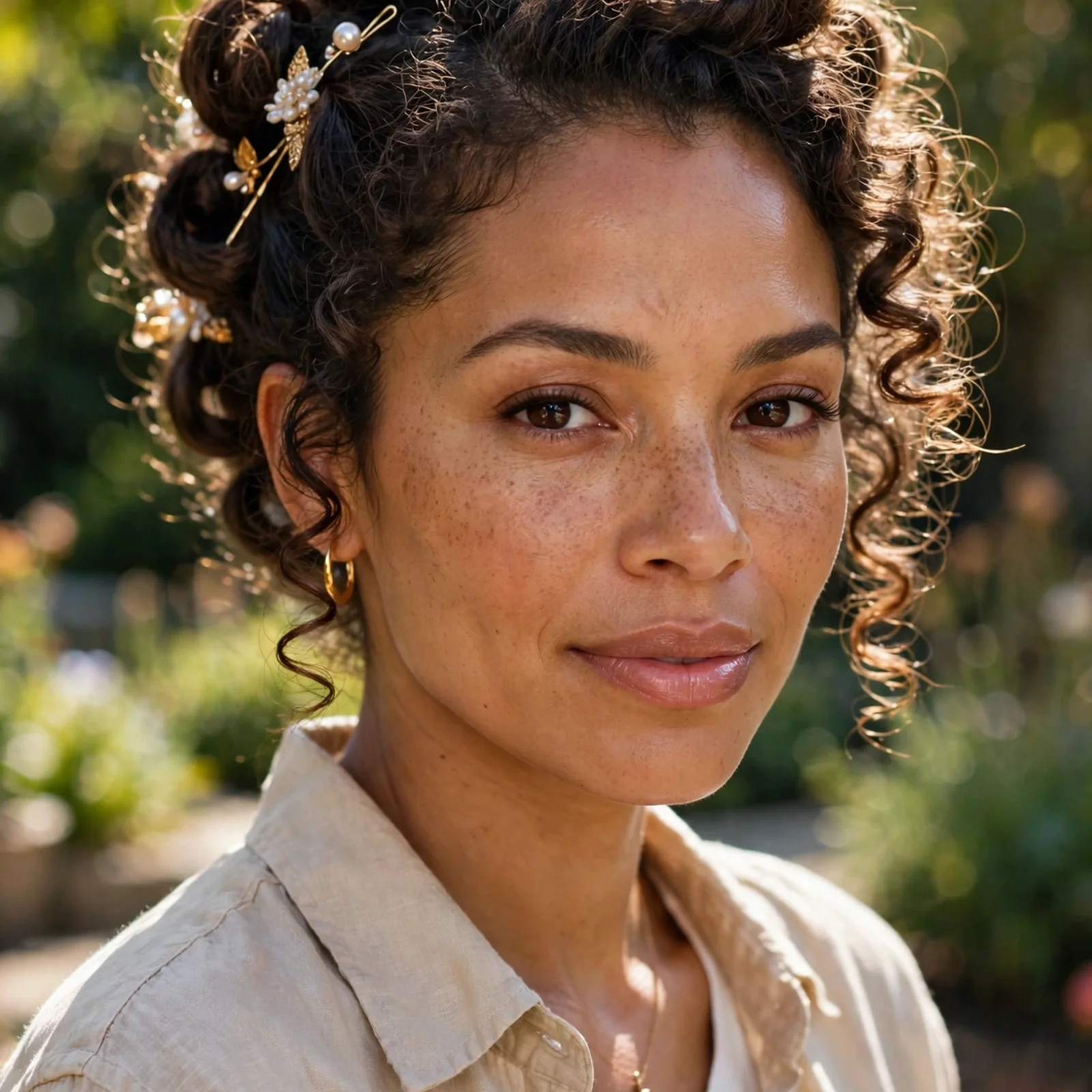 25 Summer Hairstyles for Curly Hair Women (Heat & Humidity Proof): Curly French Pin Updo