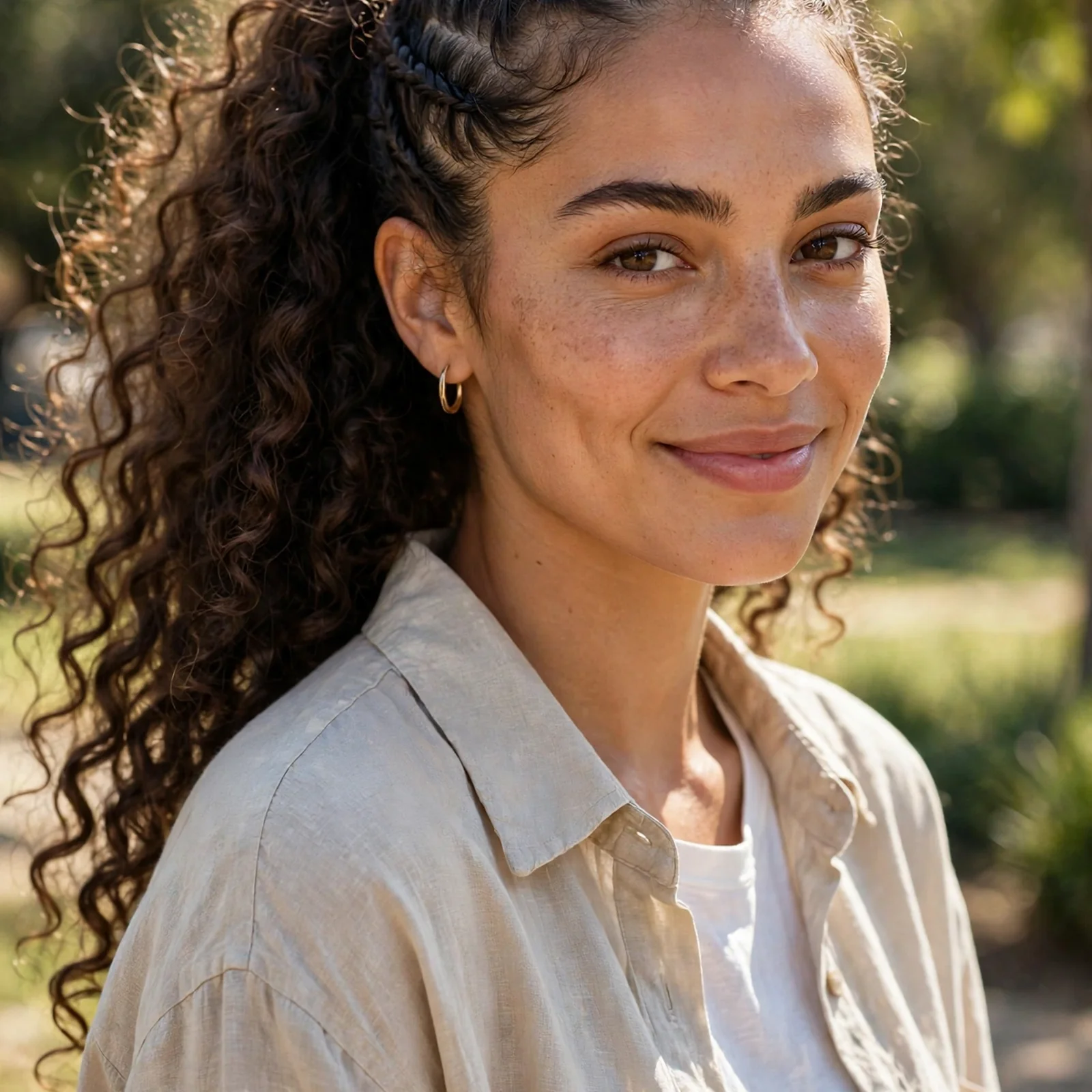 25 Summer Hairstyles for Curly Hair Women (Heat & Humidity Proof): Curly Braided Ponytail