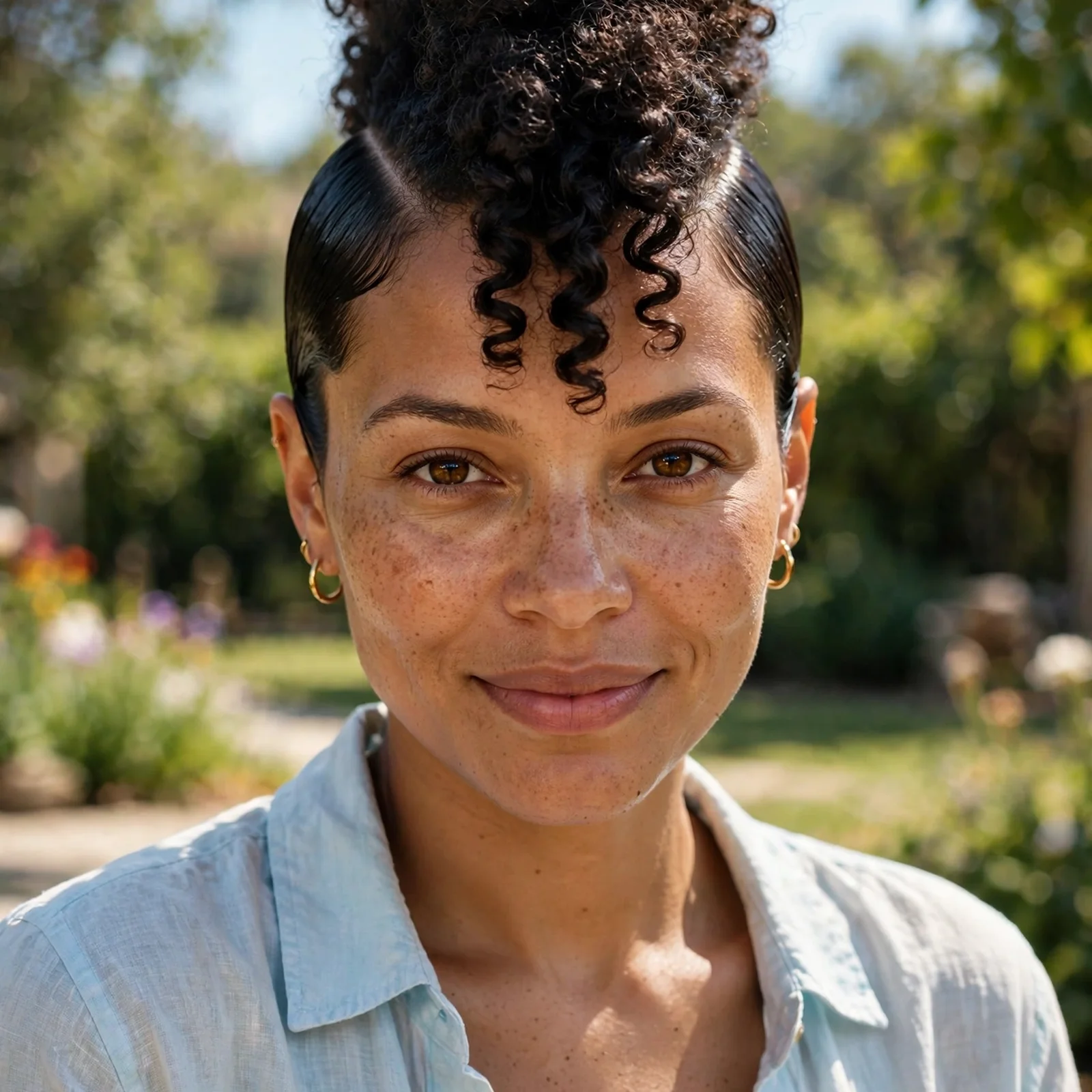 25 Summer Hairstyles for Curly Hair Women (Heat & Humidity Proof): Curly Mohawk Puff