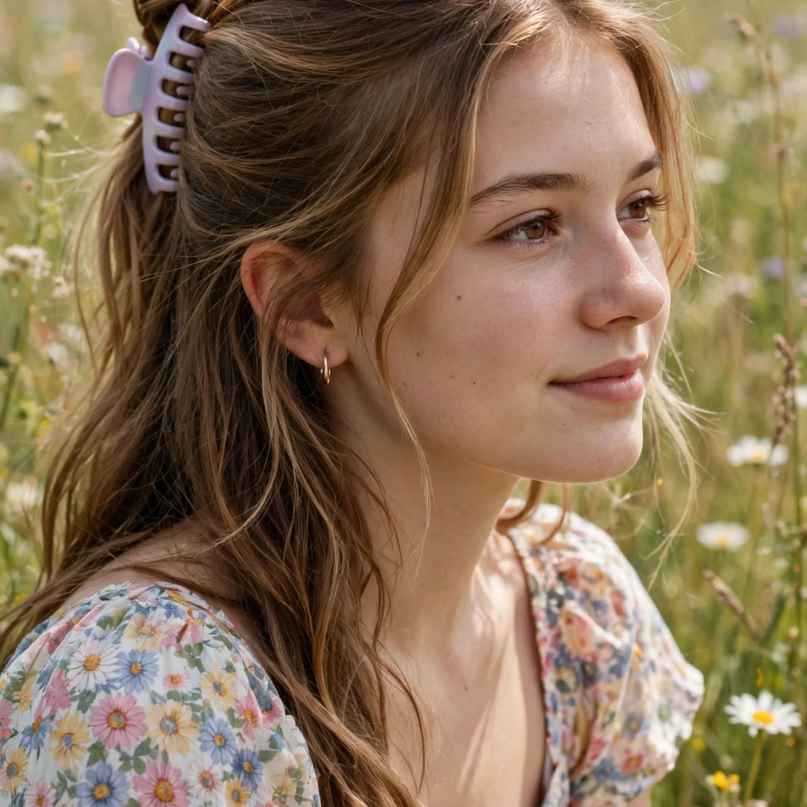 25 Summer Hairstyles for Teenage Girls That Look Trendy Without Much Effort: Half-Up Claw Clip Style
