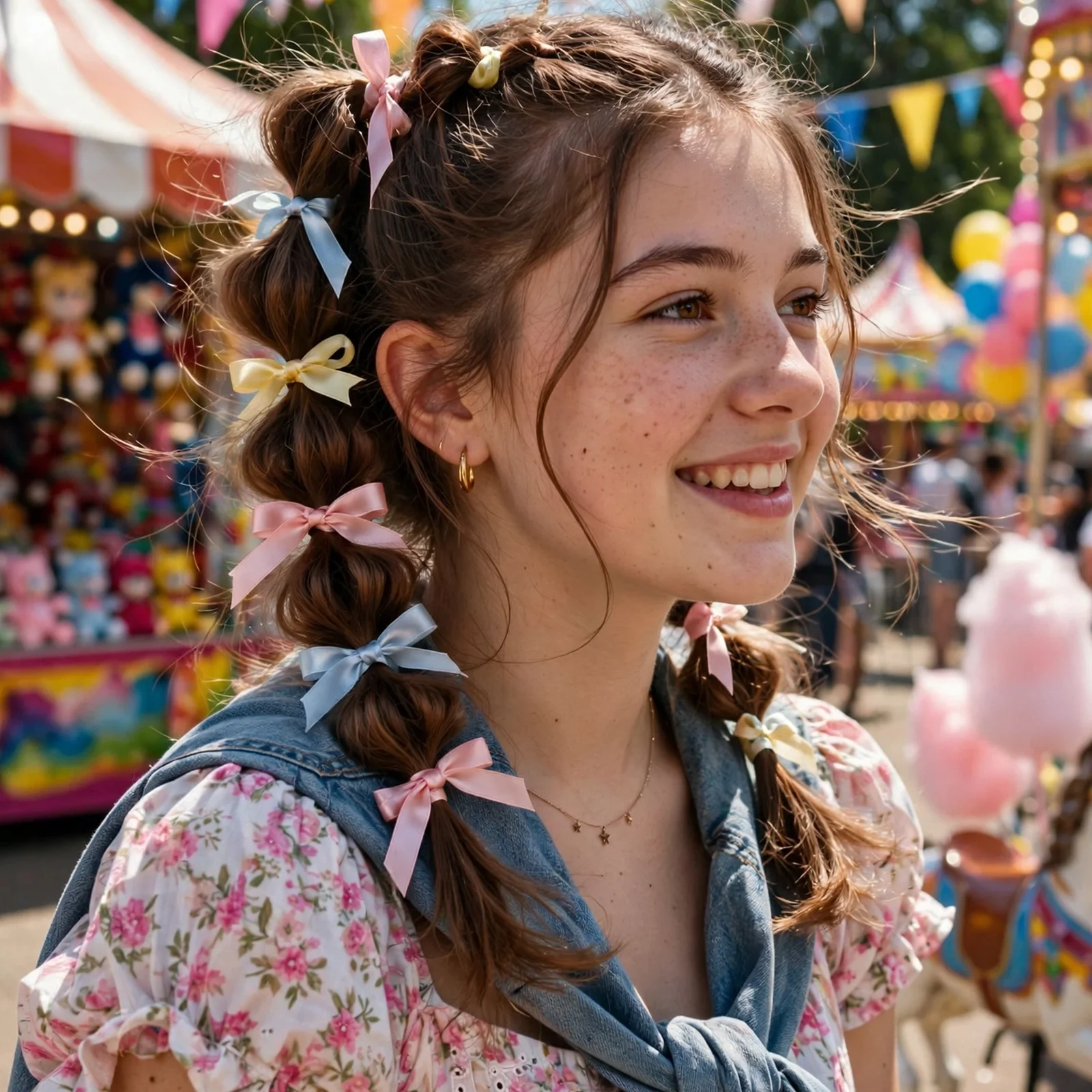 25 Summer Hairstyles for Teenage Girls That Look Trendy Without Much Effort: Ribbon Bubble Braids
