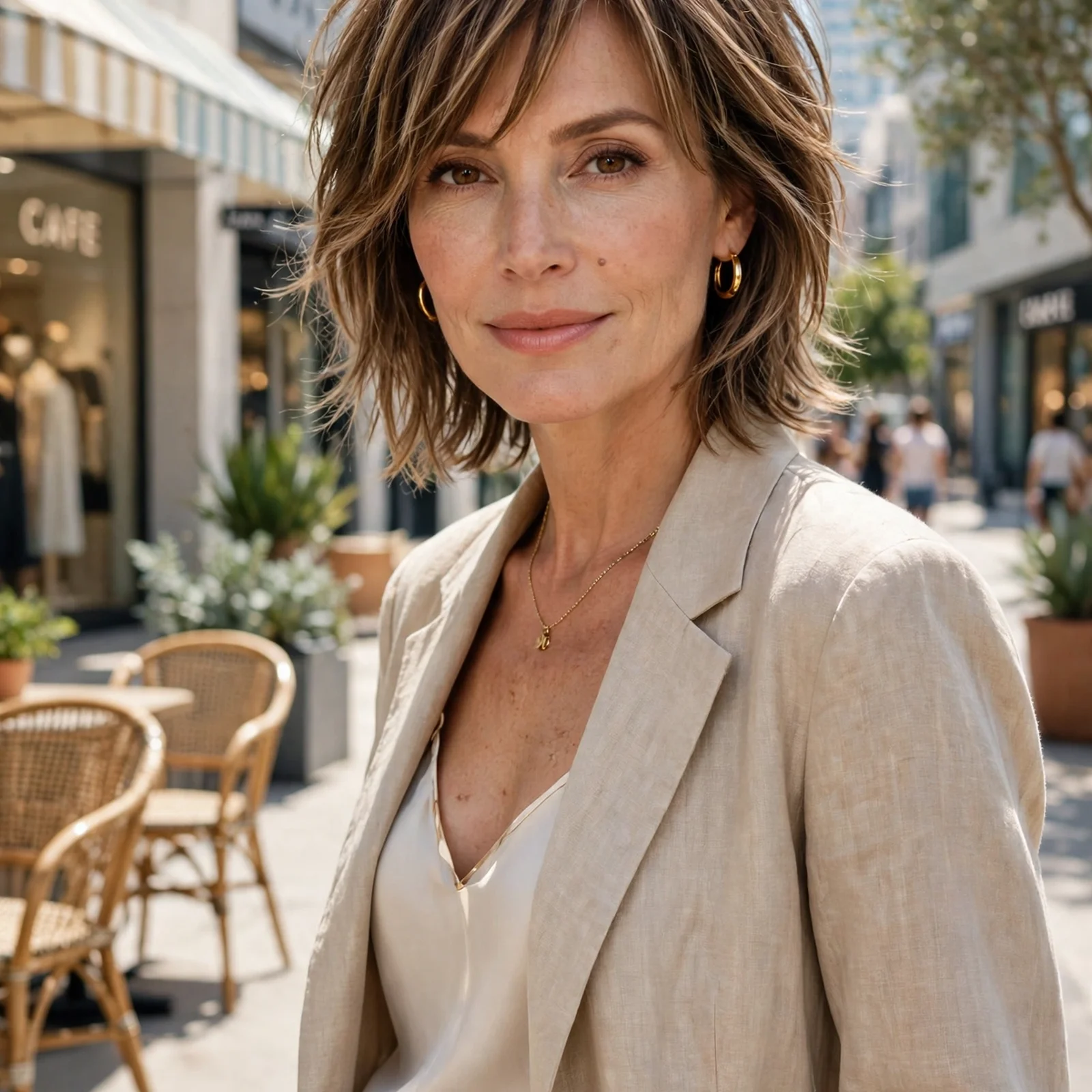 25 Summer Hairstyles for Women Over 40 That Look Youthful & Effortless: Soft Shag with Side-Swept Bangs