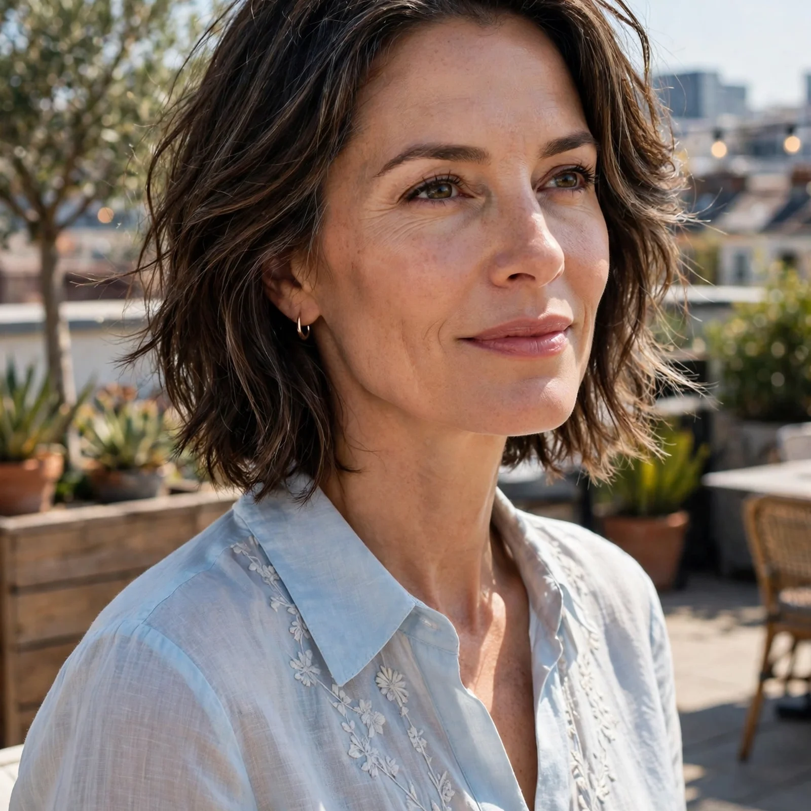 25 Summer Hairstyles for Women Over 40 That Look Youthful & Effortless: Modern Layered Lob with Natural Texture