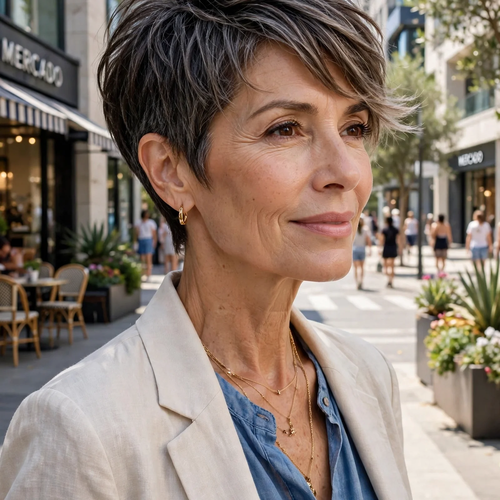 25 Summer Hairstyles for Women Over 50 That Feel Light & Age-Appropriate: Modern Pixie with Long Crown Layers