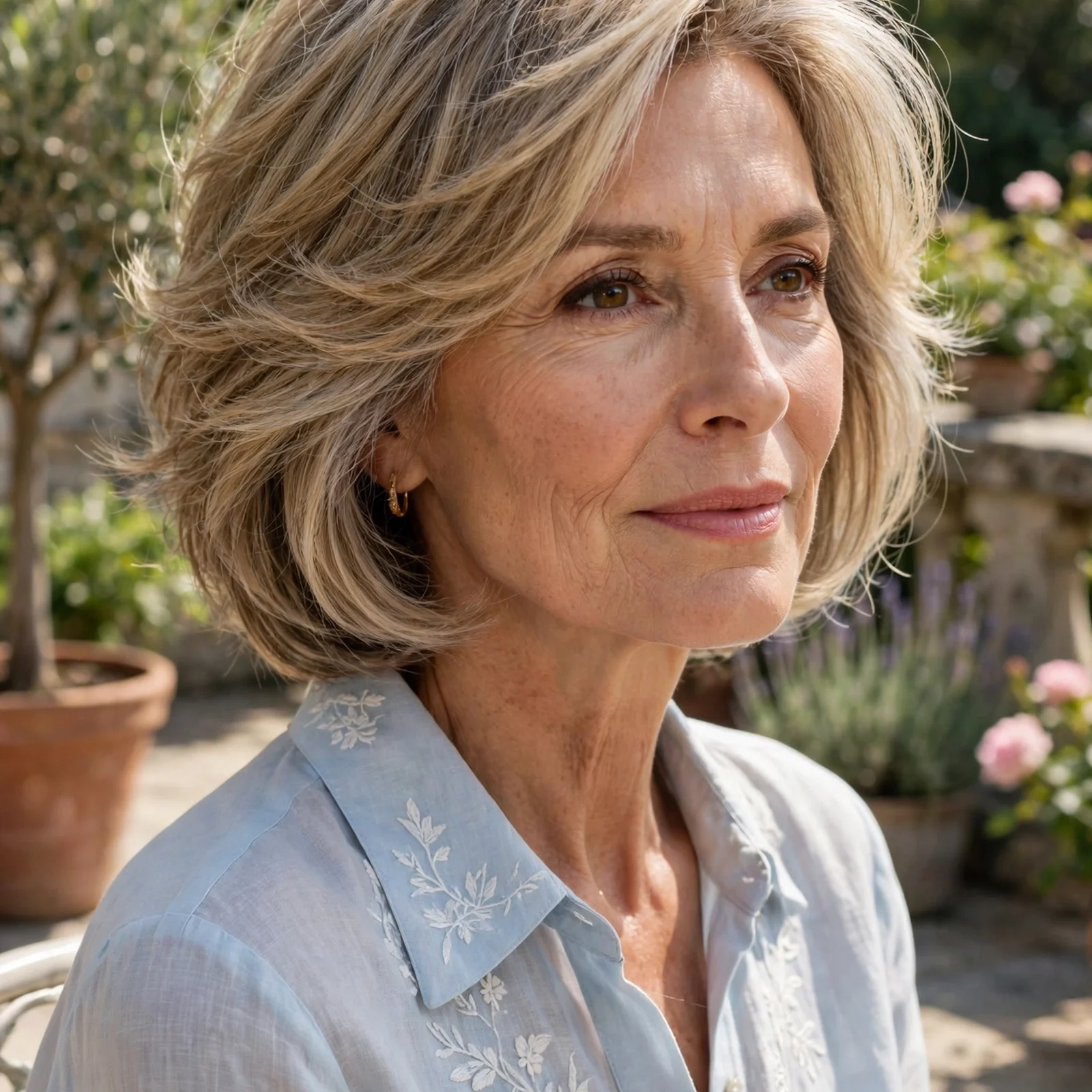 25 Summer Hairstyles for Women Over 50 That Feel Light & Age-Appropriate: Layered Bob for Thinning Hair