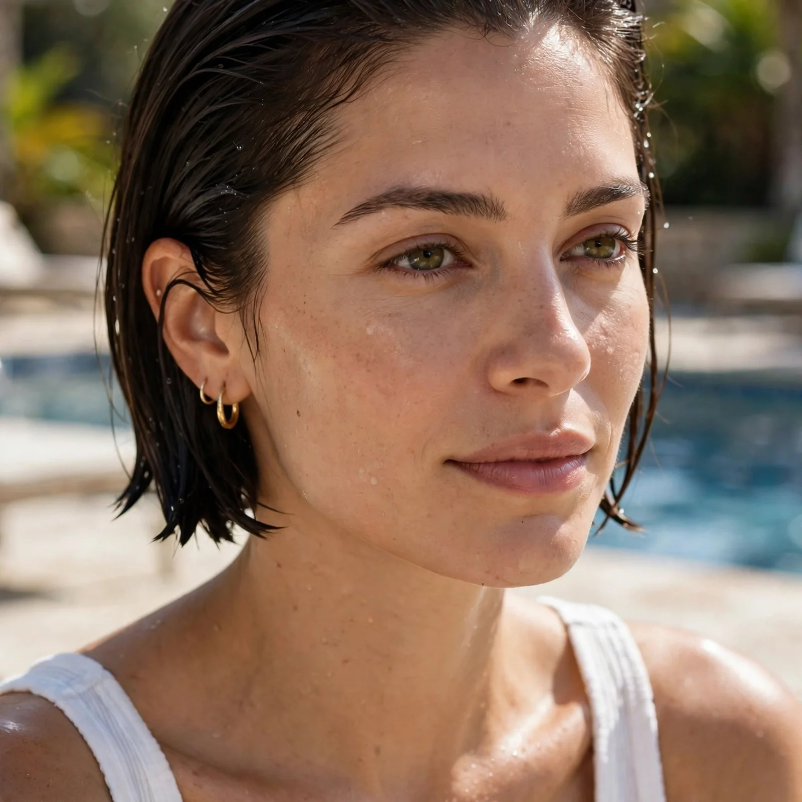 25 Summer Hairstyles for Women That Don't Get Ruined by Sweat (Heat-Proof 2026): Slicked-Back Wet Look Bob