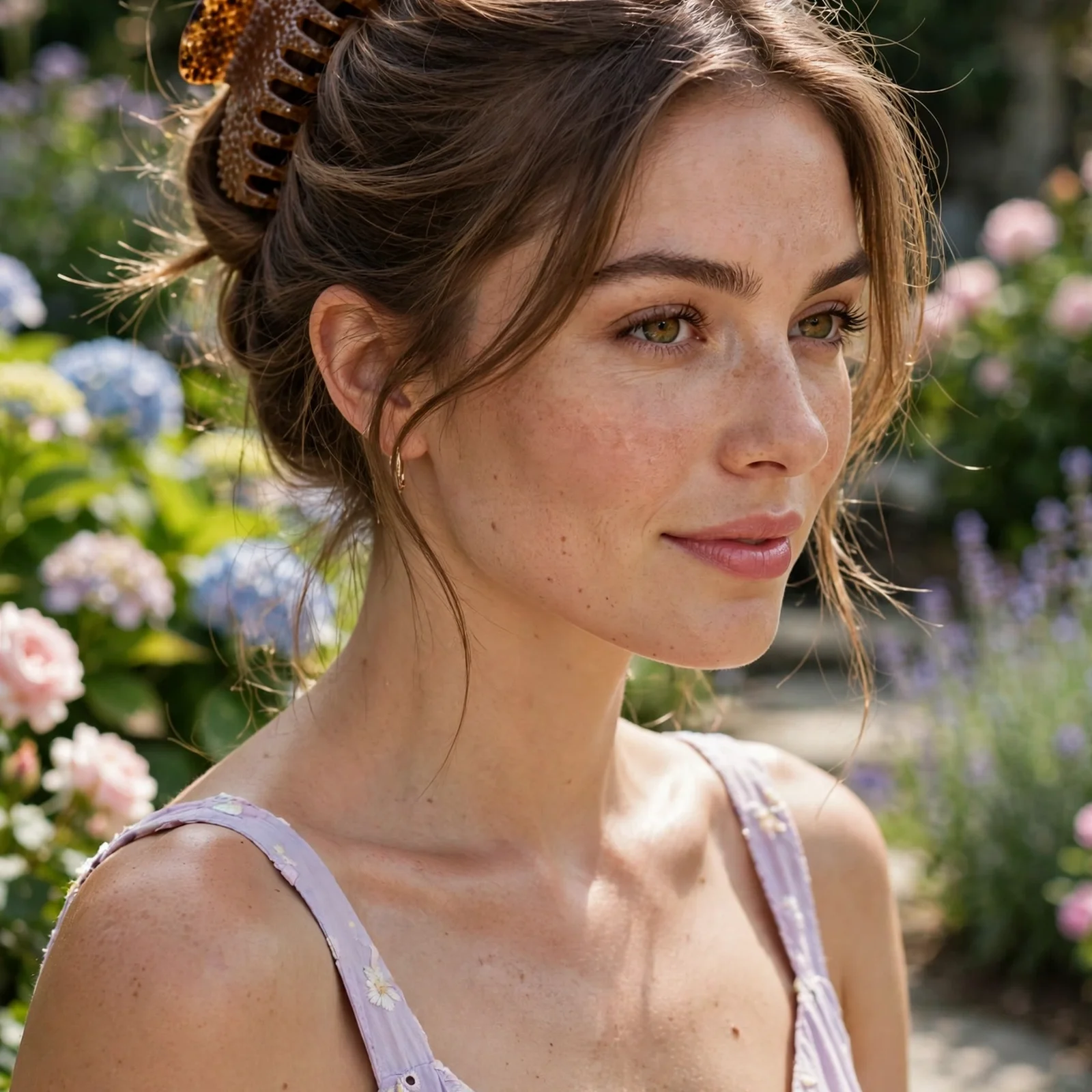 25 Summer Hairstyles for Women With Big Foreheads (Light & Face-Framing): Textured Claw Clip Twist