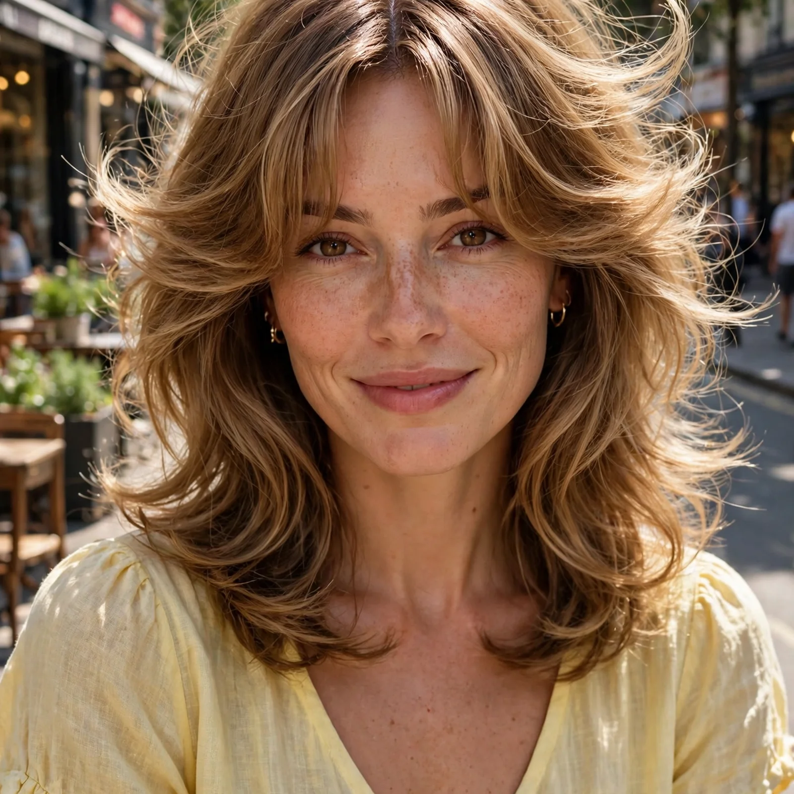 25 Summer Hairstyles for Women With Big Foreheads (Light & Face-Framing): Airy Blowout with Curtain Fringe
