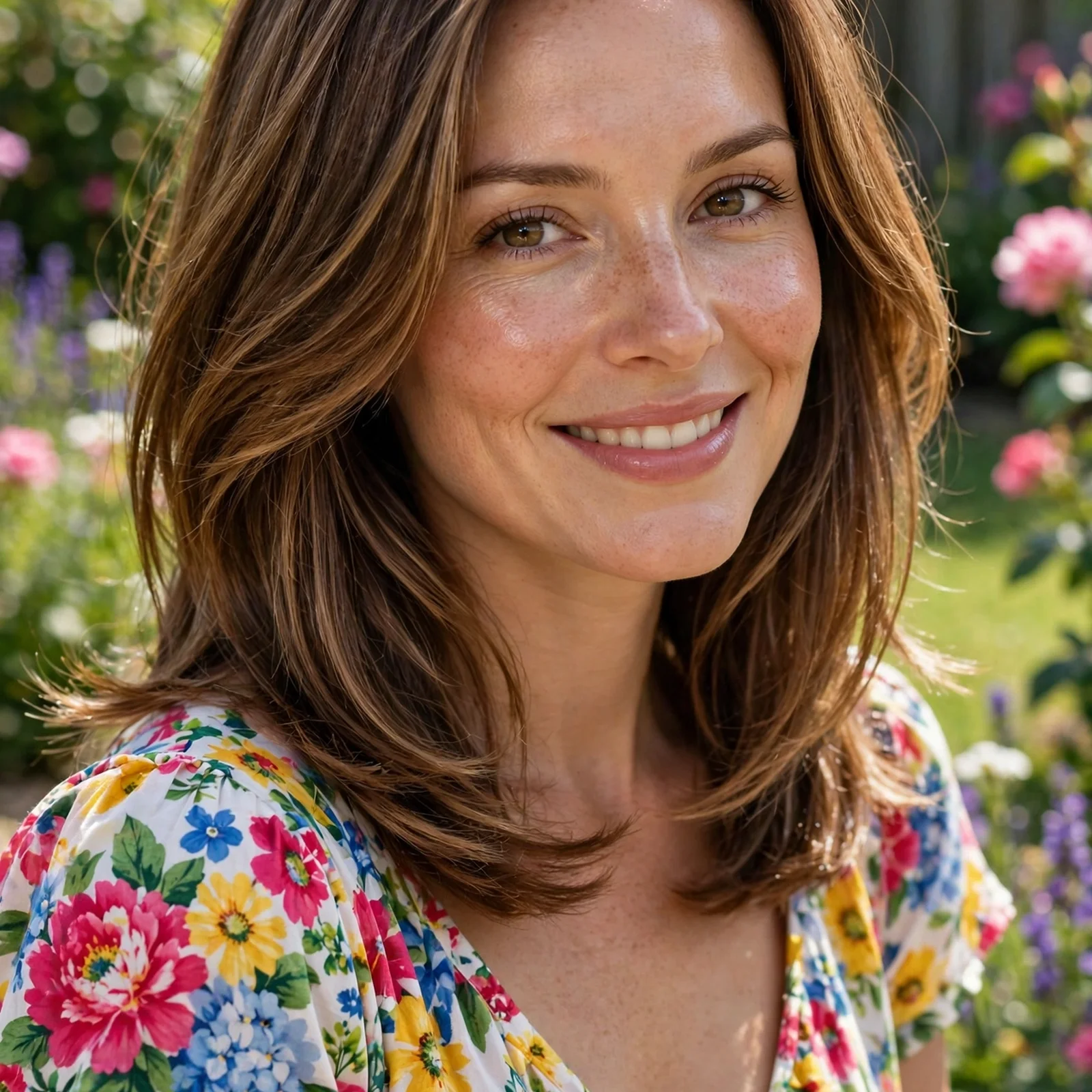 25 Summer Hairstyles for Women With Big Foreheads (Light & Face-Framing): Glossy Shoulder-Length Layers