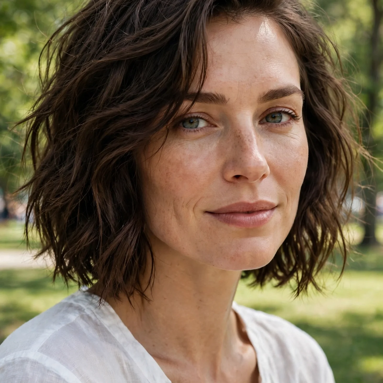 25 Summer Hairstyles for Women With Chubby Face That Slim & Elongate Instantly: Textured Lob With Side Part