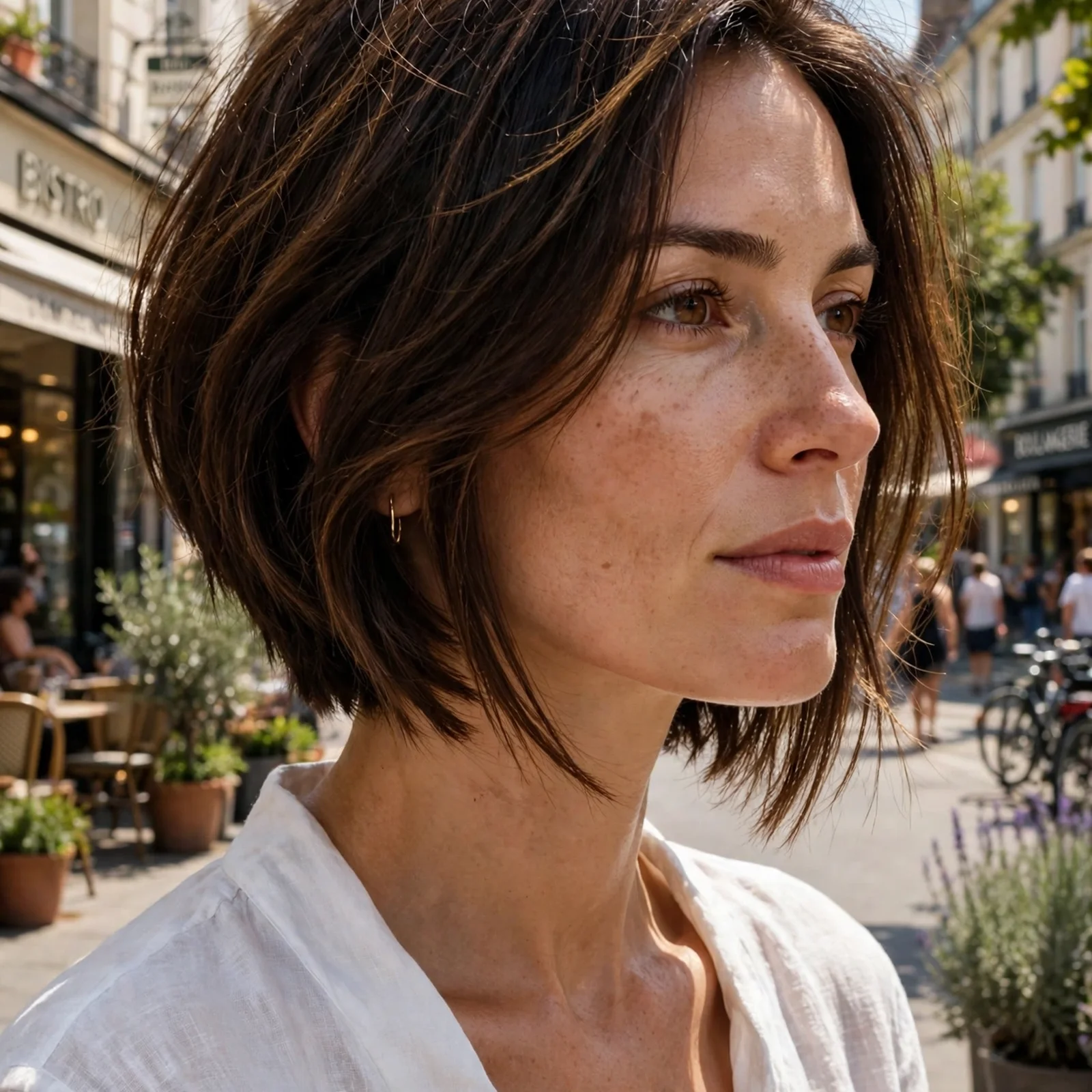 25 Summer Hairstyles for Women With Chubby Face That Slim & Elongate Instantly: Angled Collarbone Bob