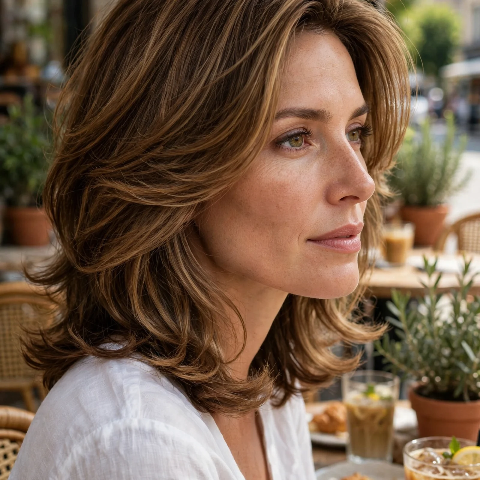 25 Summer Hairstyles for Women With Chubby Face That Slim & Elongate Instantly: Medium Layered Blowout
