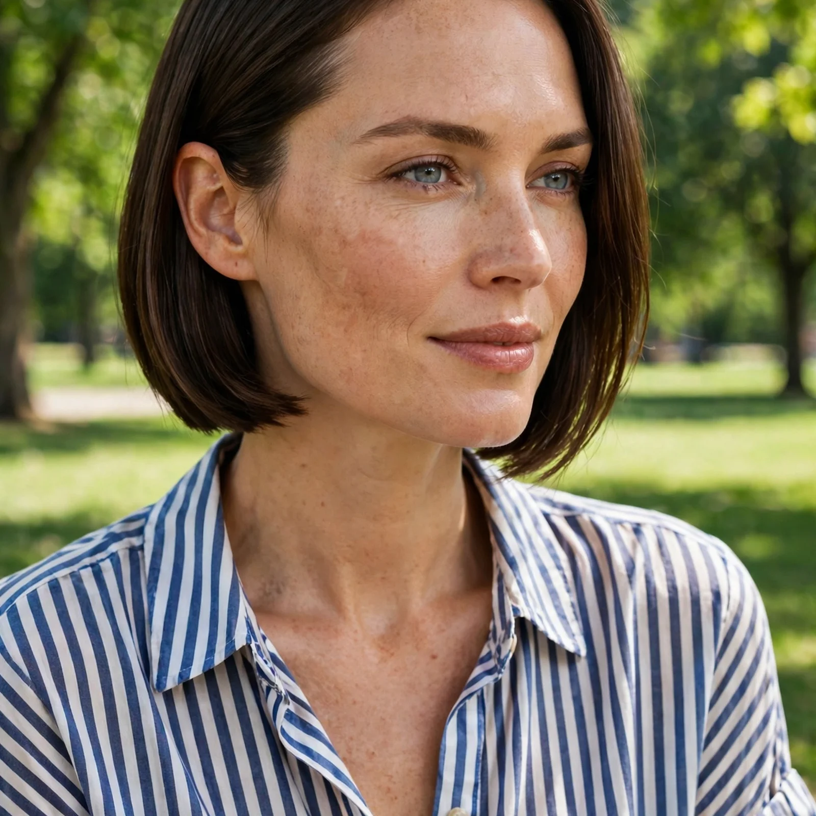 25 Summer Hairstyles for Women With Chubby Face That Slim & Elongate Instantly: Sleek Side-Part Bob