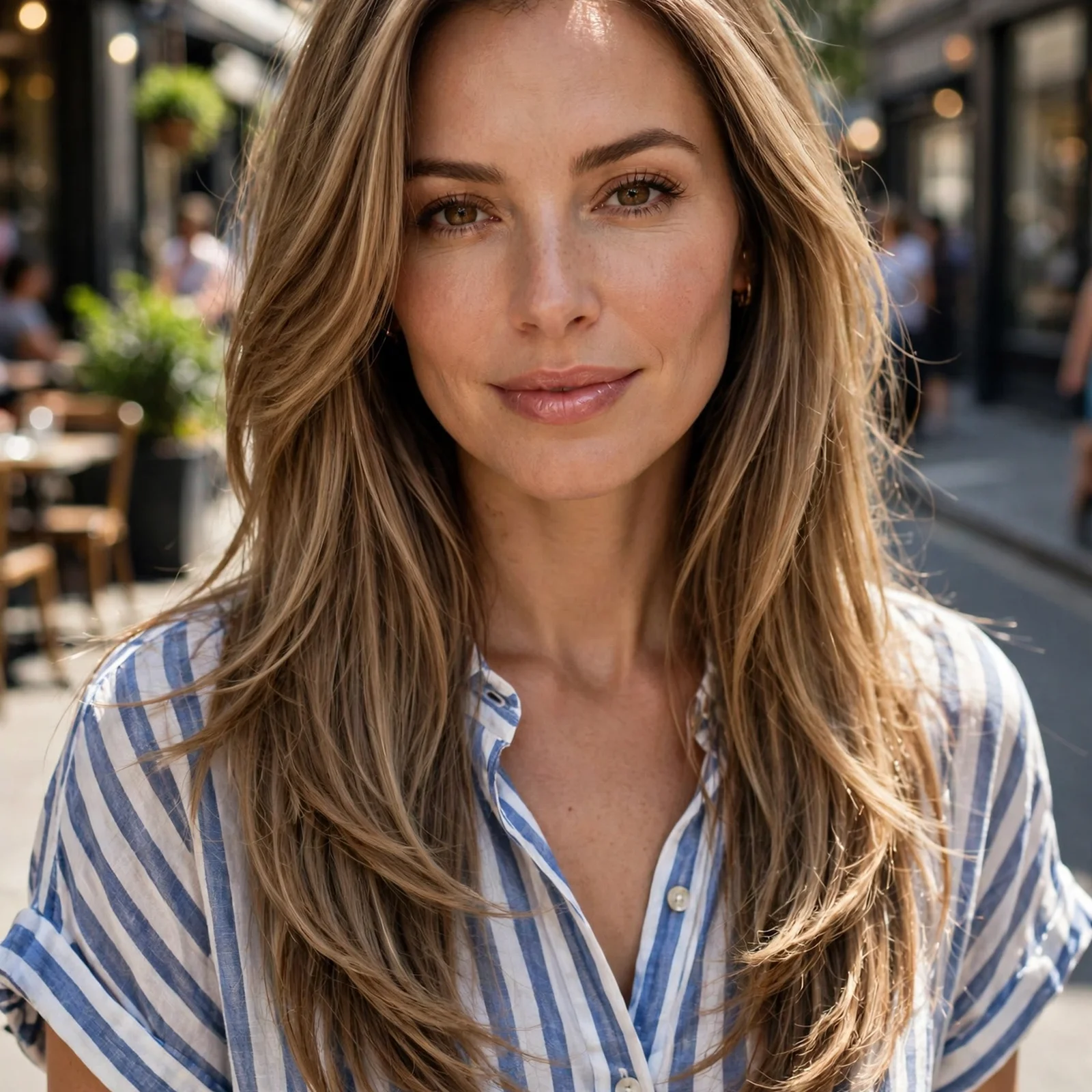 25 Summer Hairstyles for Women With Chubby Face That Slim & Elongate Instantly: Long Straight Layers With Volume
