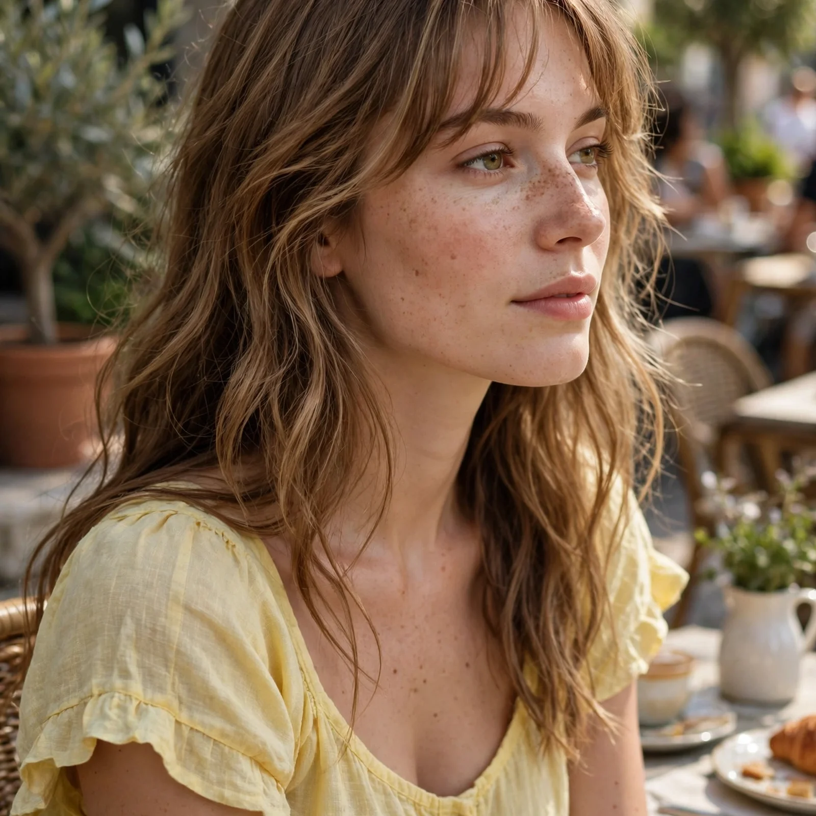 25 Summer Hairstyles for Women With Chubby Face That Slim & Elongate Instantly: Wispy Curtain Bangs With Waves