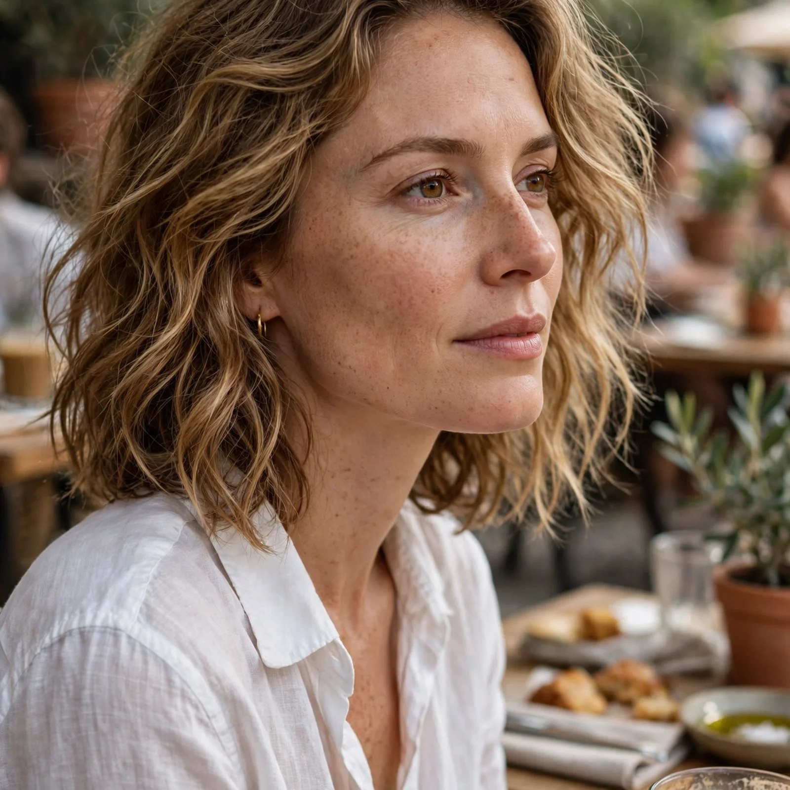 25 Summer Hairstyles for Women With Long Faces That Add Width & Volume: Tousled Wavy Mid-Length Cut