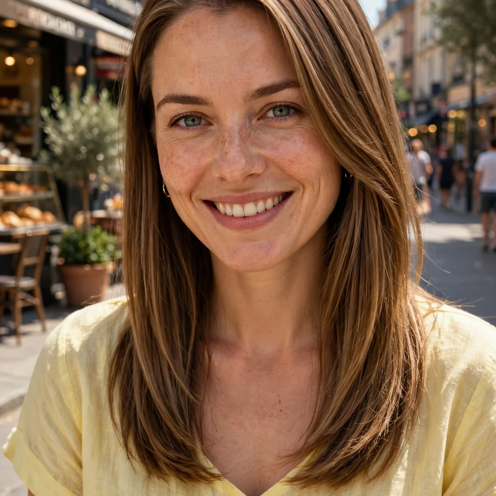 25 Summer Hairstyles for Women With Long Faces That Add Width & Volume: Side-Parted Straight Layers