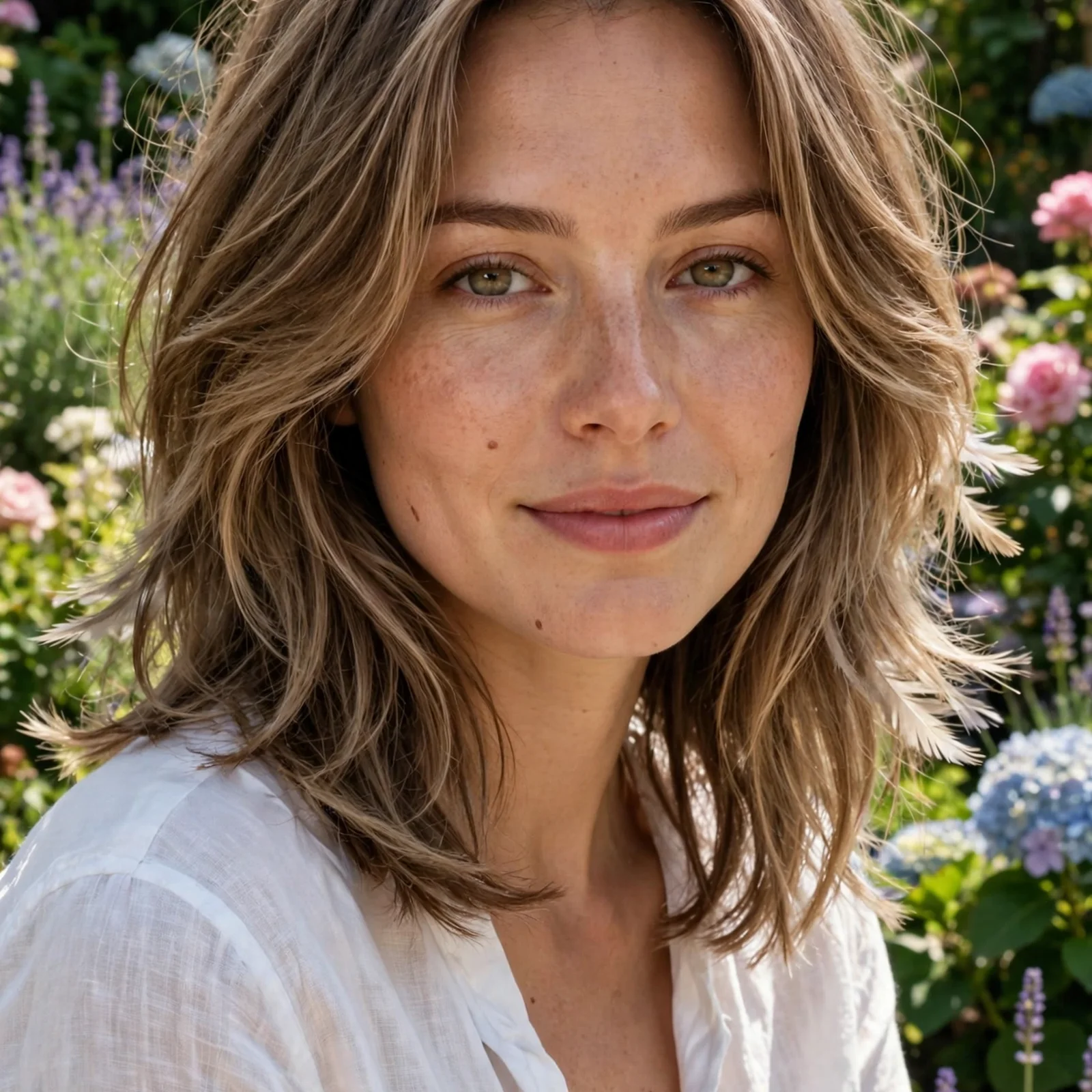 25 Summer Hairstyles for Women With Long Faces That Add Width & Volume: Feathered Shoulder Layers