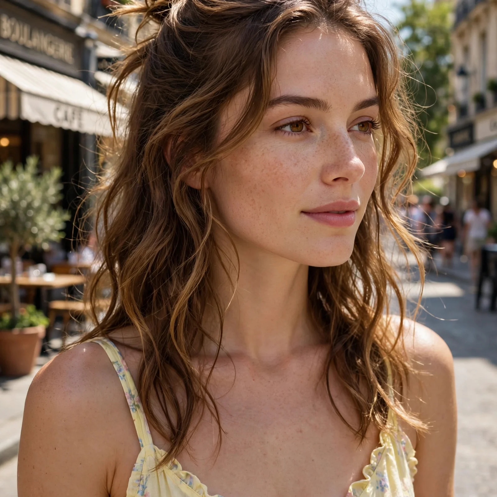 25 Summer Hairstyles for Women With Long Faces That Add Width & Volume: Textured Half-Up Summer Waves
