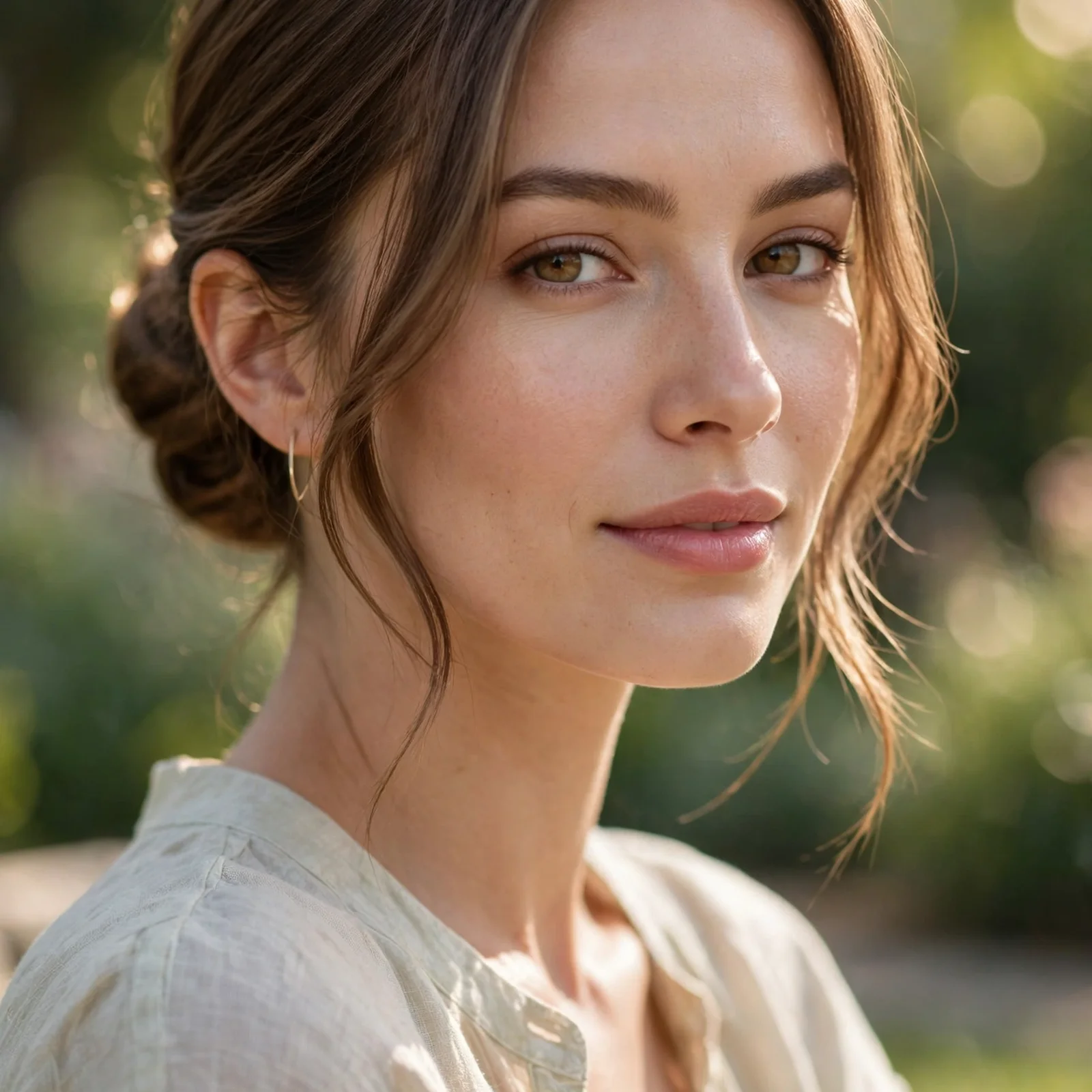 25 Summer Hairstyles for Women With Oval Faces That Stay Balanced & Fresh: Sleek Low Bun with Curtain Pieces