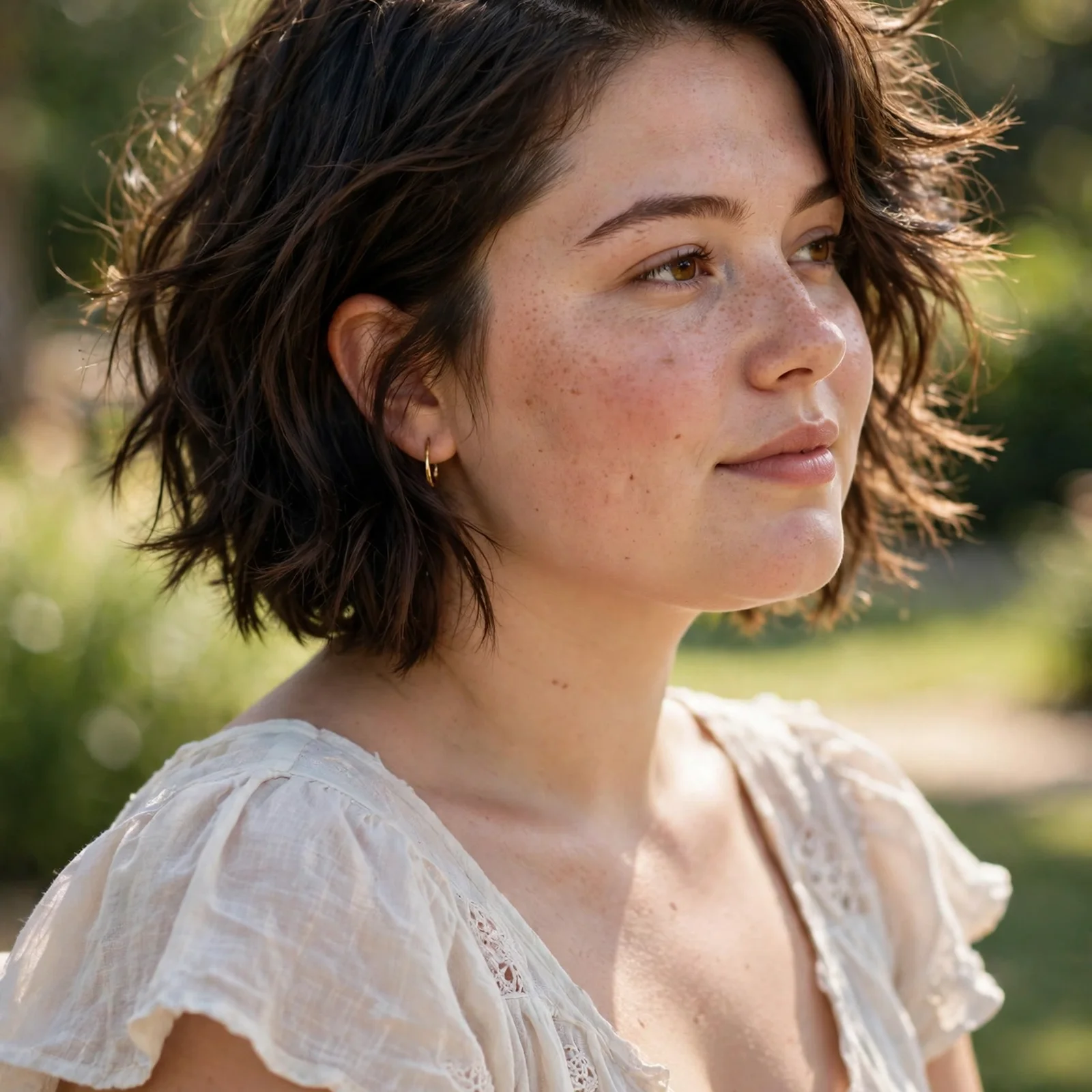 25 Summer Hairstyles for Women With Round Faces That Add Instant Definition: Textured Lob with Side Part