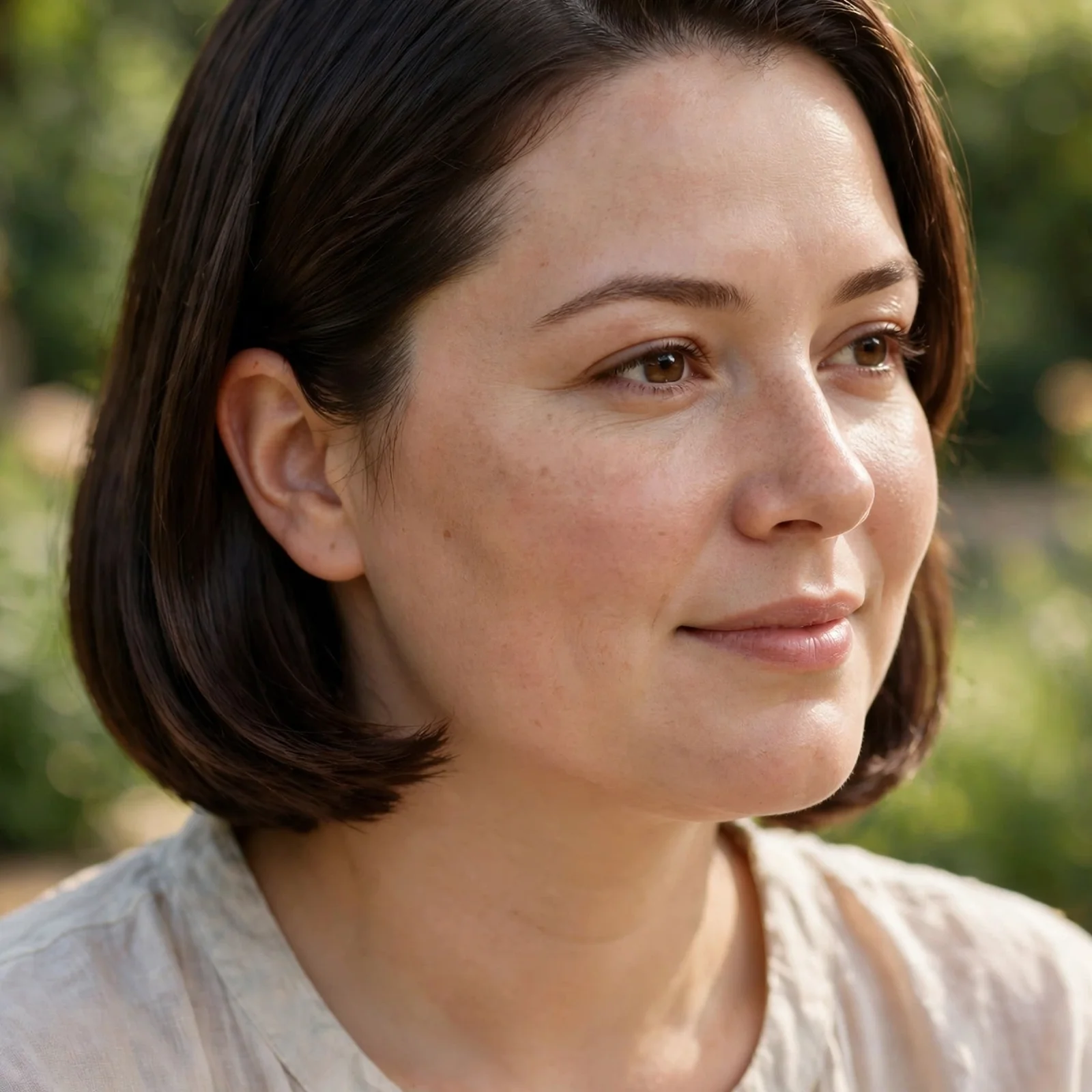 25 Summer Hairstyles for Women With Round Faces That Add Instant Definition: Sleek Side-Part Lob