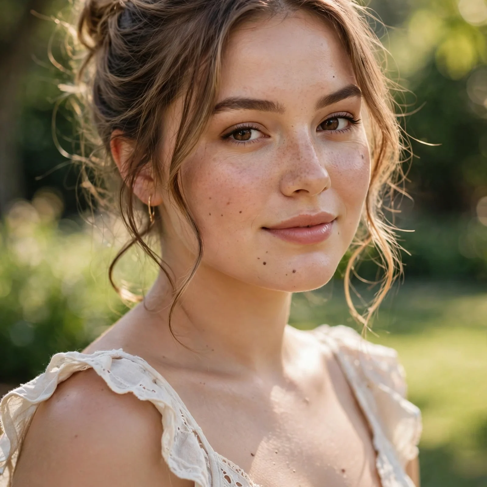 25 Summer Hairstyles for Women With Round Faces That Add Instant Definition: Soft Textured Updo